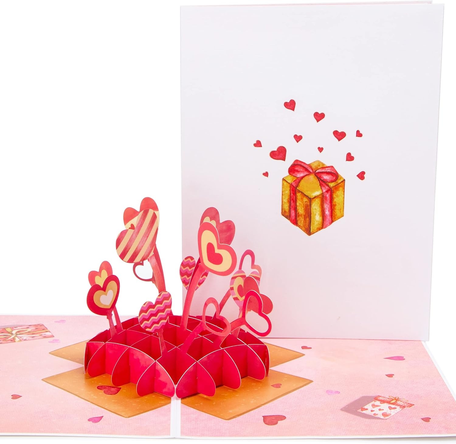 Ribbli Hearts Pop Up Card for All Occasion, Valentines Day Cards, Anniversary Cards, Romantic Card, Birthday Card for Her Women Mom Wife Daughter Girlfriend, with Envelope