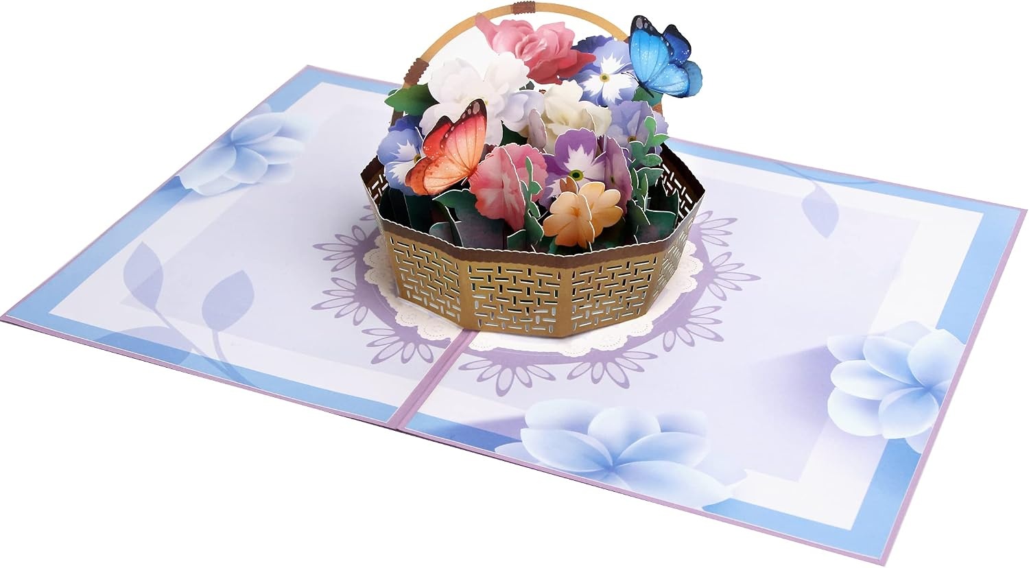 Ribbli Flower Basket 3D Greeting Pop Up Card – Birthday Card,Flowers Card,All Occasions,Mother’s Day,Anniversary,Retirement,Thinking Of You,Get Well,For Women,Mom,Wife,Girl | with Envelope