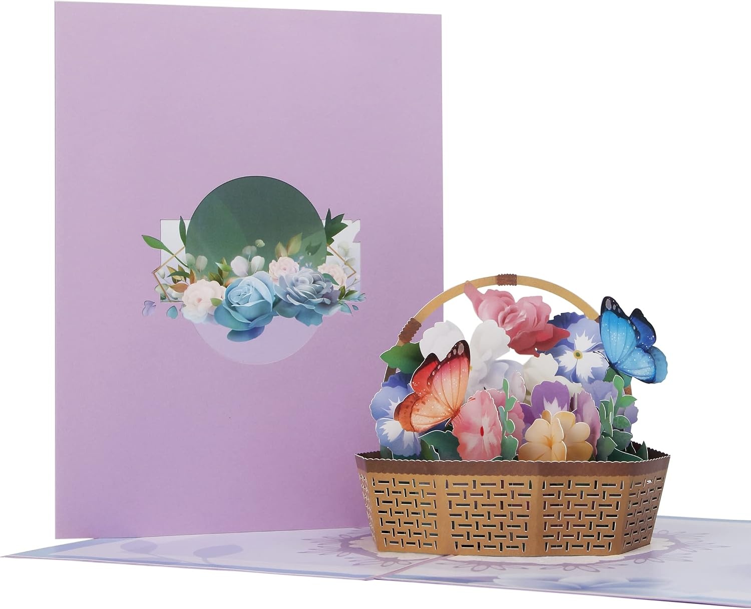 Ribbli Flower Basket 3D Greeting Pop Up Card – Birthday Card,Flowers Card,All Occasions,Mother’s Day,Anniversary,Retirement,Thinking Of You,Get Well,For Women,Mom,Wife,Girl | with Envelope
