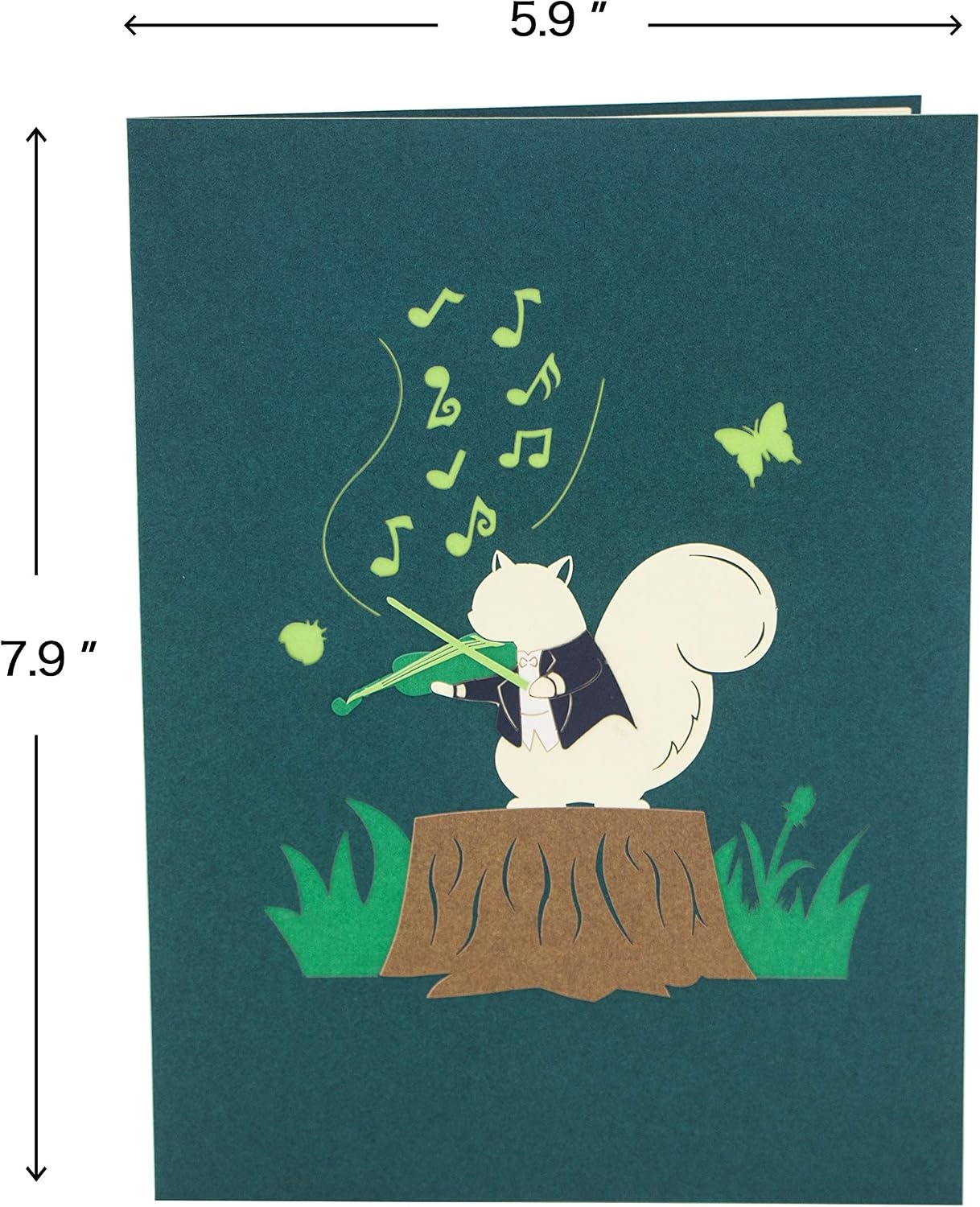 Ribbli Squirrel and Violin Handmade 3D Pop Up Card,Greeting Card,Birthday Card,For Musician,Mothers Day,Fathers Day,Get Well,Congratulations,Anniversary,Any Occasion