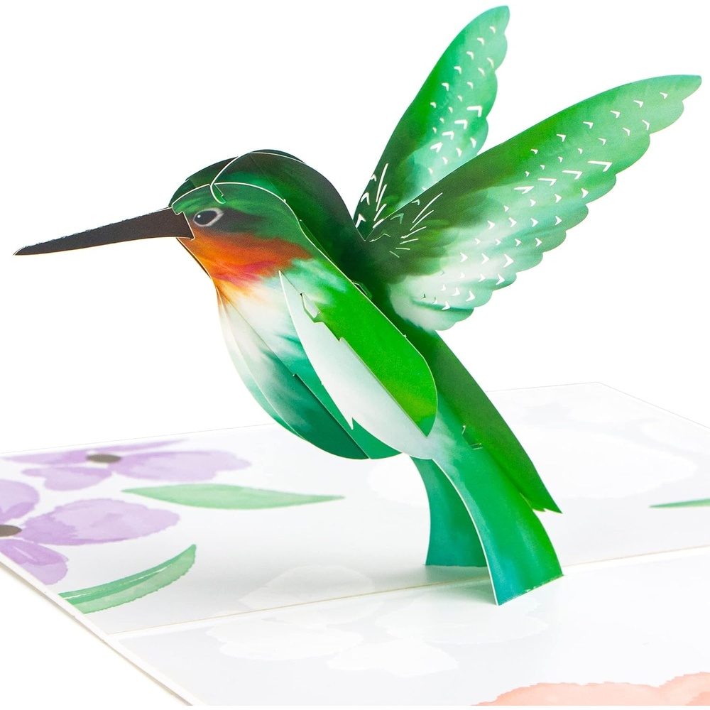 Ribbli Hummingbird Pop Up Card, Birthday Cards, Mothers Day Card, Thinking of You Gift for Mom Women Girl Wife Grandma Daughter Sister, 7.56″X 5.67″ with Envelope