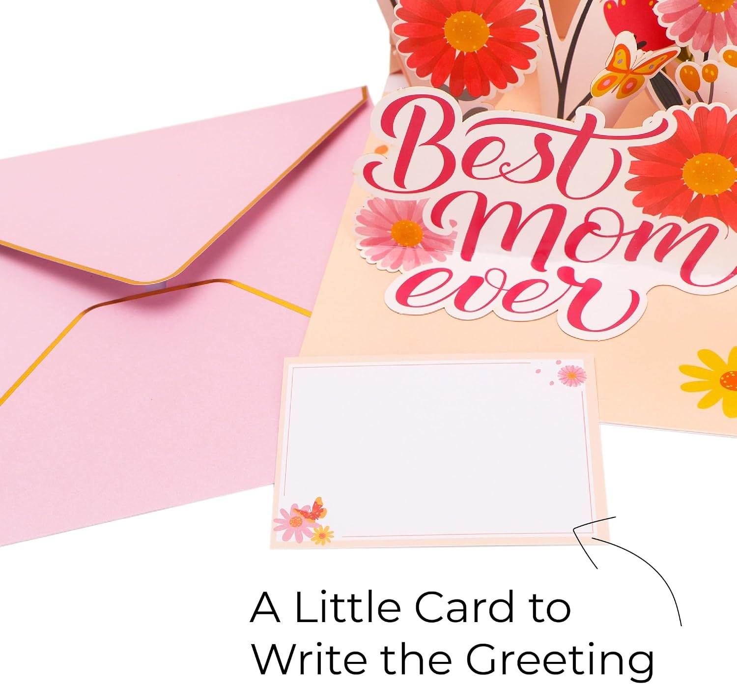 Ribbli Best Mom Ever Musical Card with Light and Music for Mothers Day, Mom Birthday Card, 5.7 x 5.7 Inches with Envelope