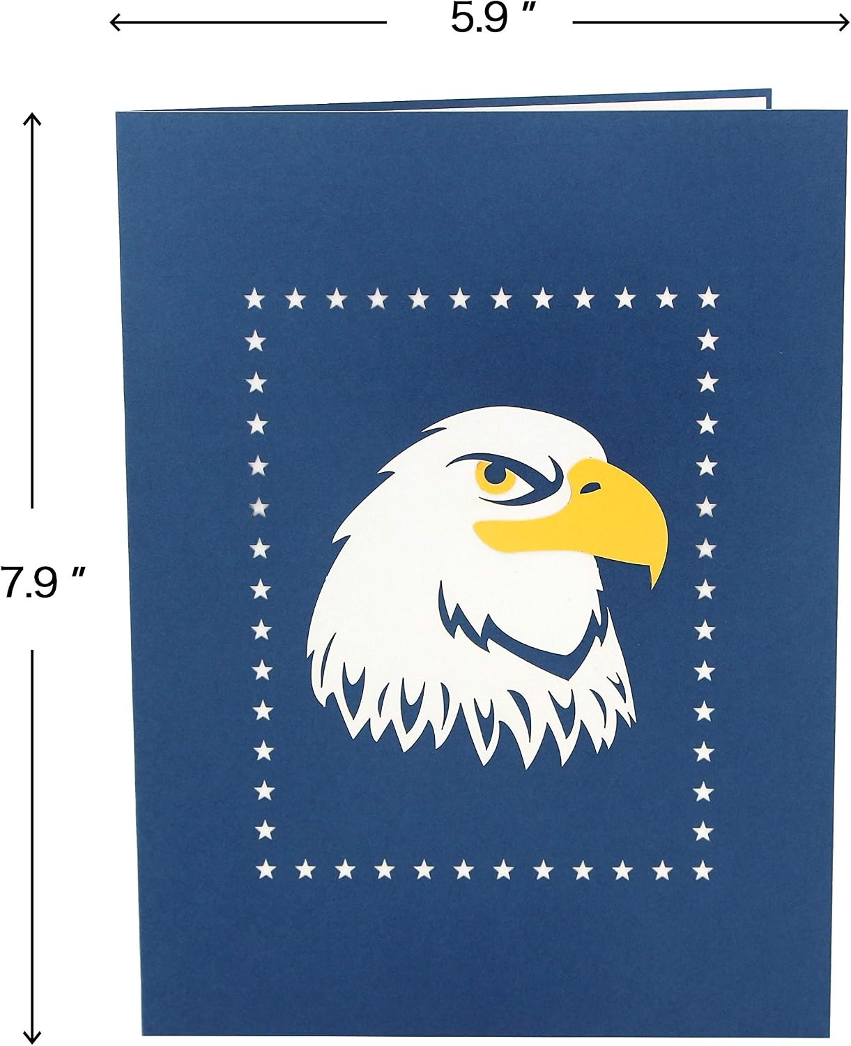 Ribbli USA Eagle Handmade 3D Pop Up Card,Greeting Card,Bird Card,National Flag Card,Patriotic Card,Birthday Card,For Memorial Day,4th of July,Flag Day,Independence Day,Veterans Day,with Envelope