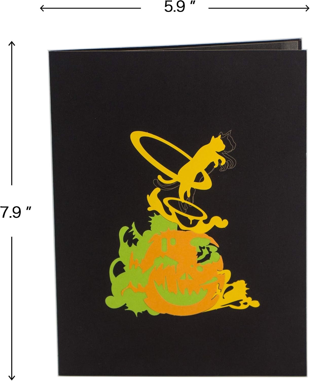 Ribbli Halloween Card, Cat and Pumpkin 3D Pop Up Greeting Card, Birthday Card, Funny Black Cat Card for Kids Children Grandson Granddaughter Boyfriend Grandchildren Teenagers Teens,with Envelope