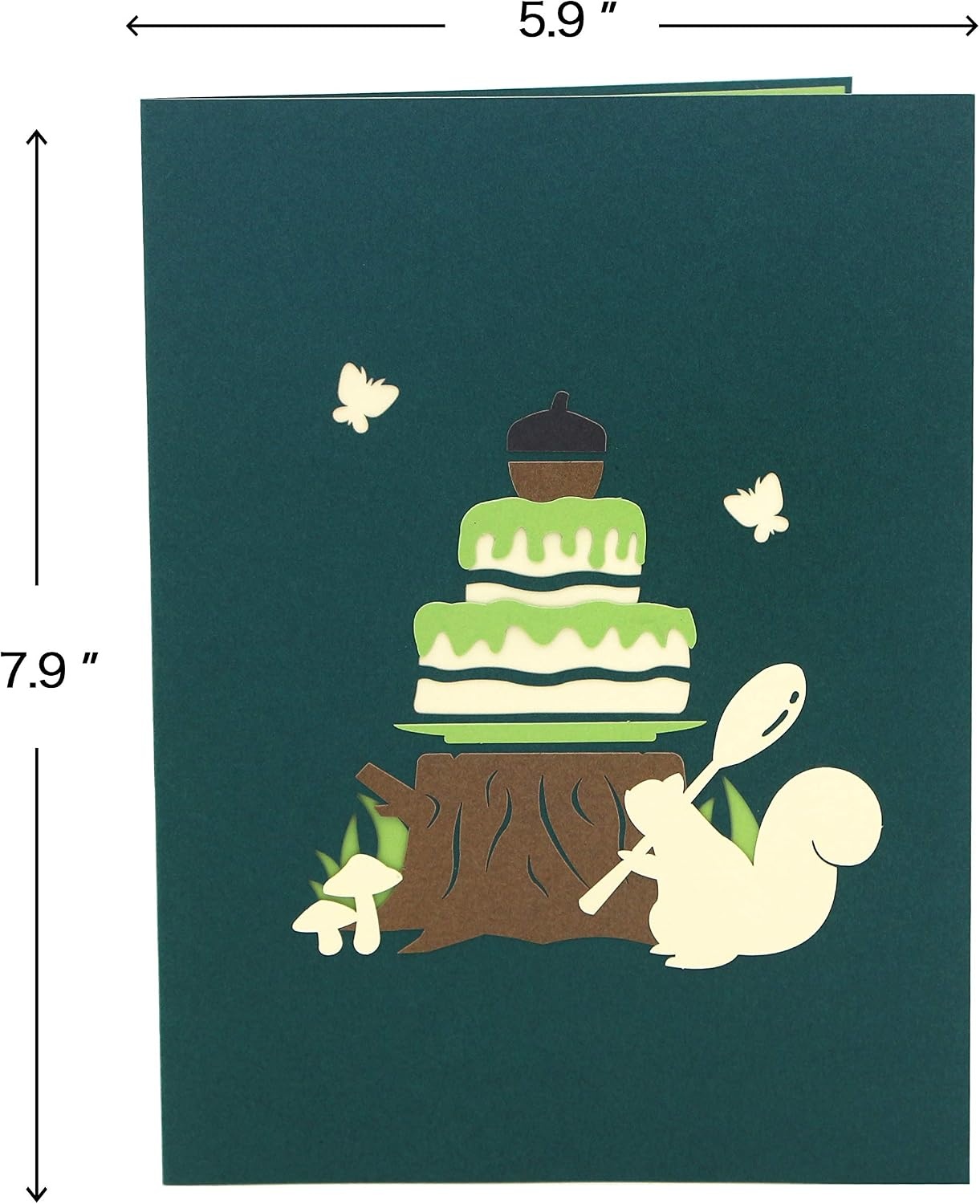 Ribbli Squirrel and Birthday Cake Pop Up Card Birthday Cards Handmade Pop Up Birthday Card for Men Women Kids, with Envelope