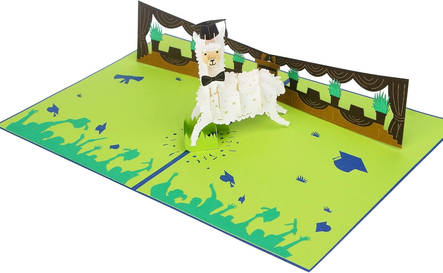 Ribbli Llama Graduation Card, Pop Up Graduation Card, Handmade 3D Congrats Gift for High School College University Graduates, with Envelope