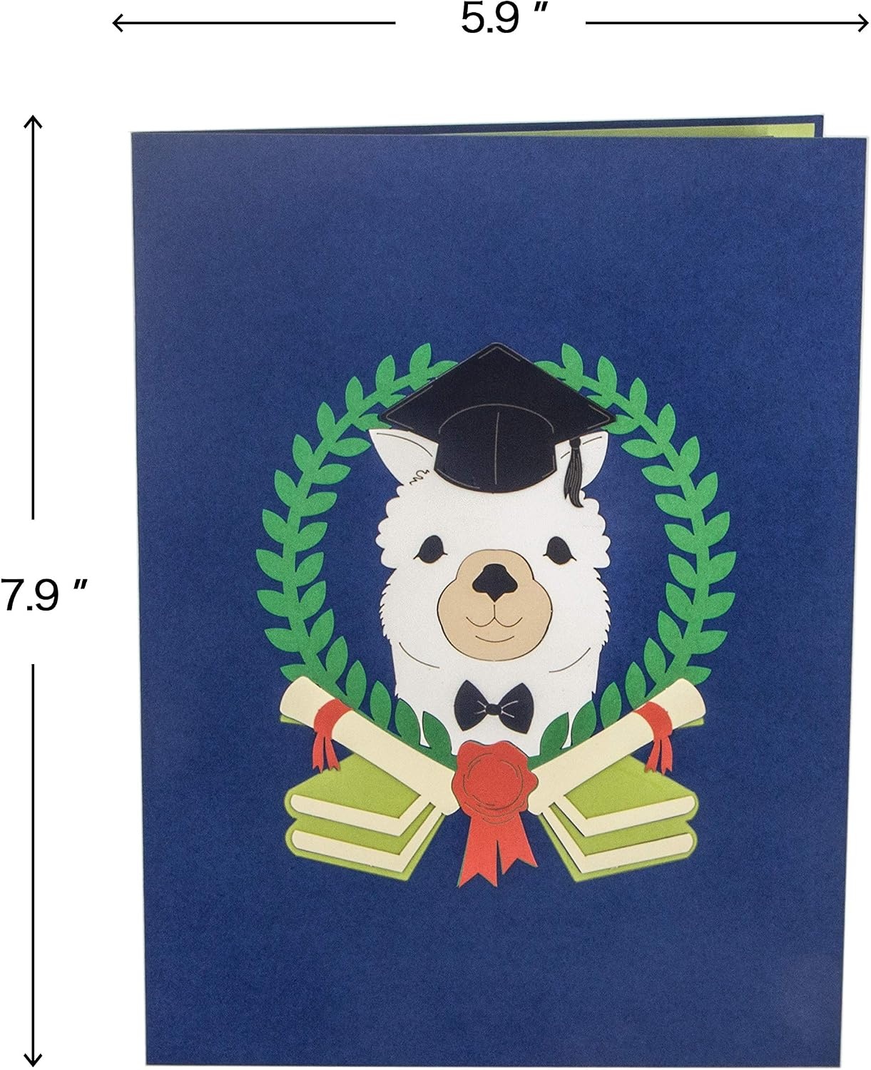 Ribbli Llama Graduation Card, Pop Up Graduation Card, Handmade 3D Congrats Gift for High School College University Graduates, with Envelope
