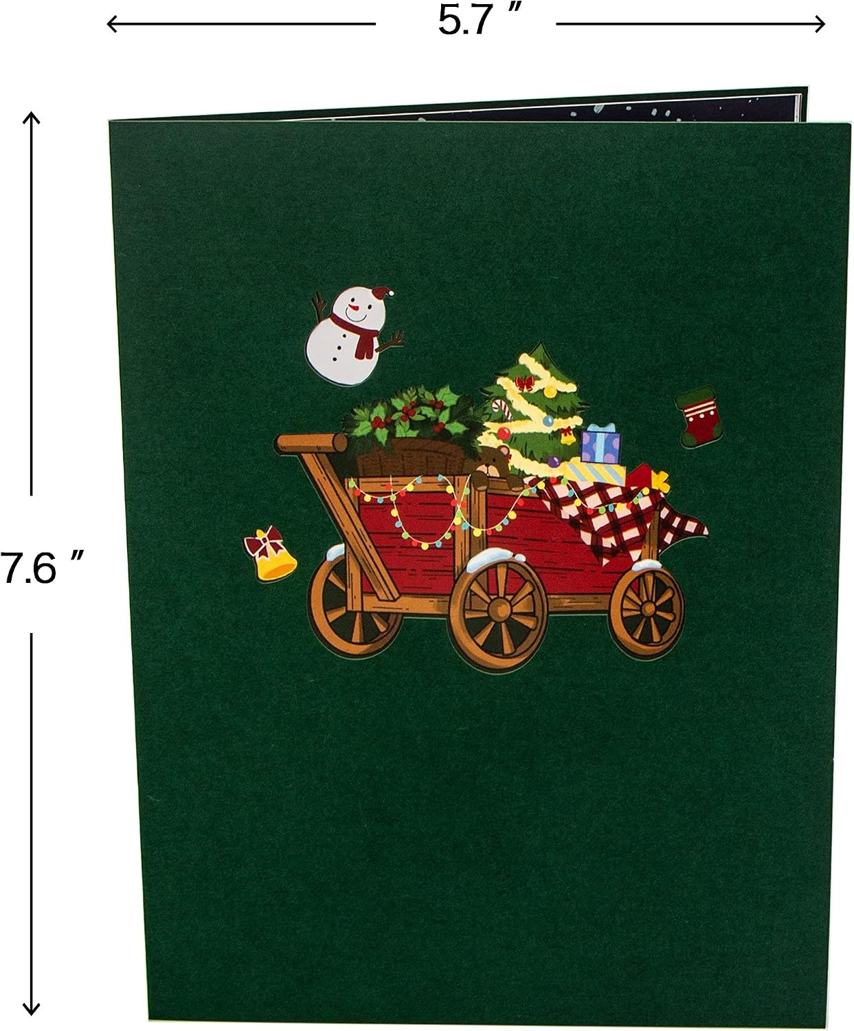 Ribbli Christmas Card, 3D Pop Up Greeting Card, Happy Holiday Card, Christmas Trailer Card, Merry Xmas Cards for Kids Mom Dad Son Daughter Grandson Granddaughter Wife Friends, with Envelope
