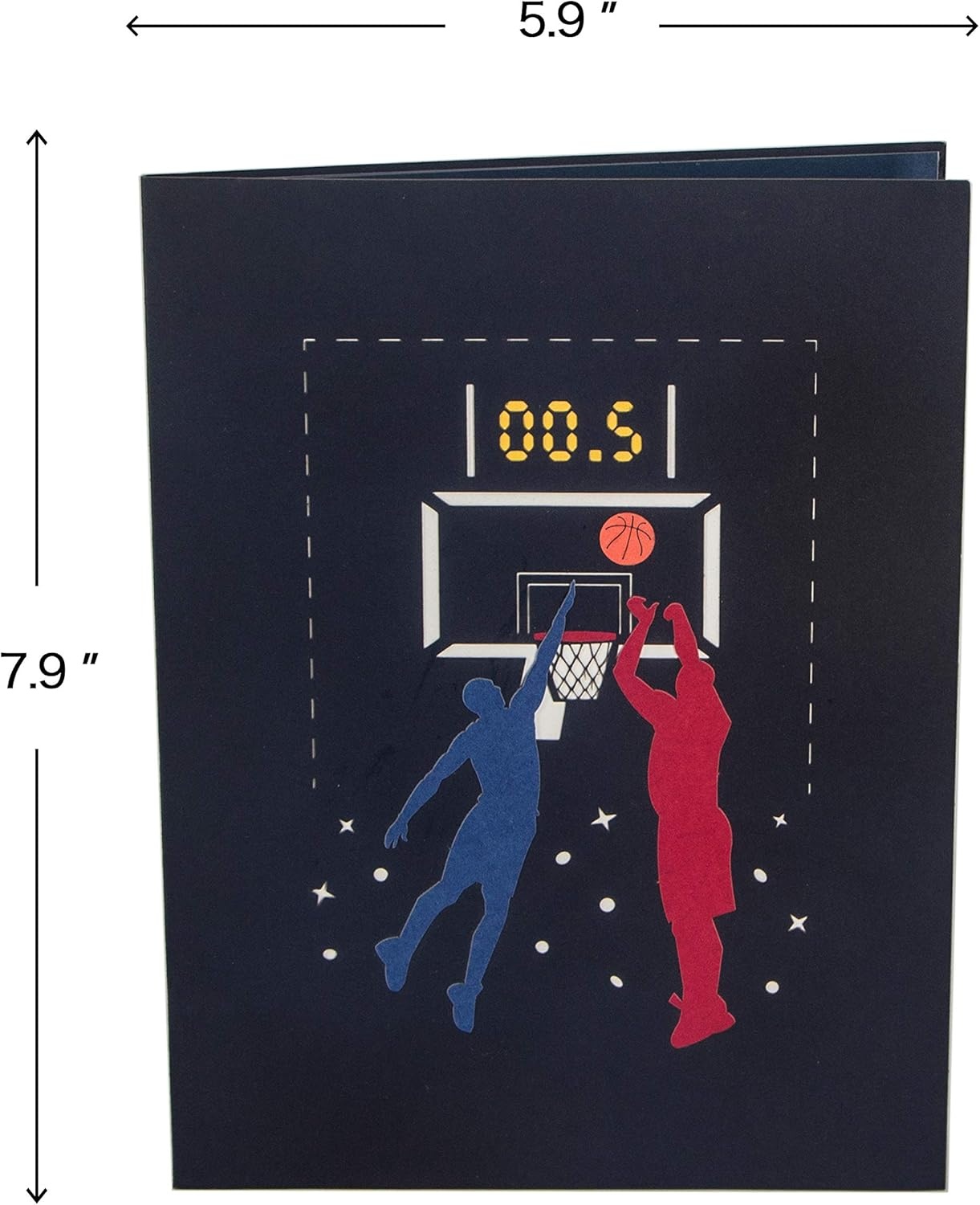 Ribbli Basketball Handmade 3D Pop Up Card for Birthday Fathers Day, Sport Birthday Gifts for Him Men Dad Husband Boyfriend Brother Son Kid Friend, with Envelope