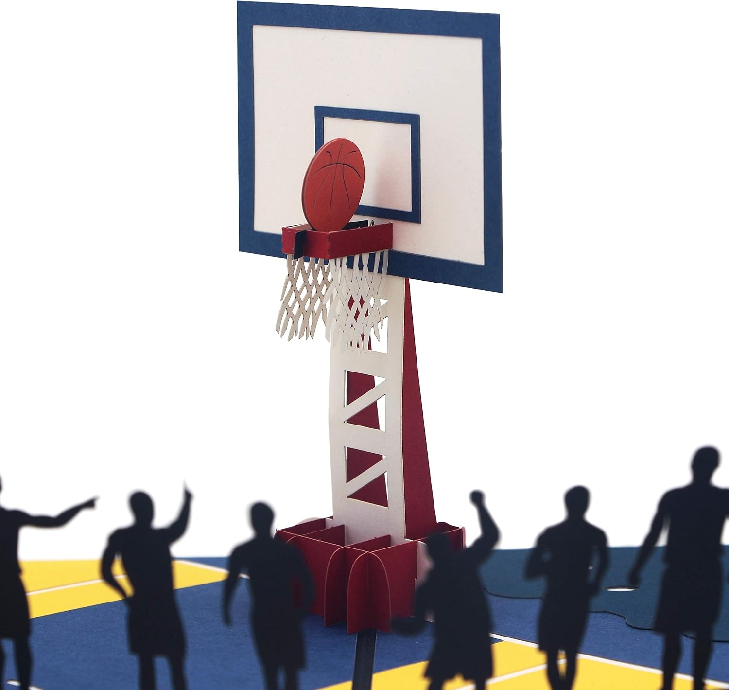 Ribbli Basketball Handmade 3D Pop Up Card for Birthday Fathers Day, Sport Birthday Gifts for Him Men Dad Husband Boyfriend Brother Son Kid Friend, with Envelope