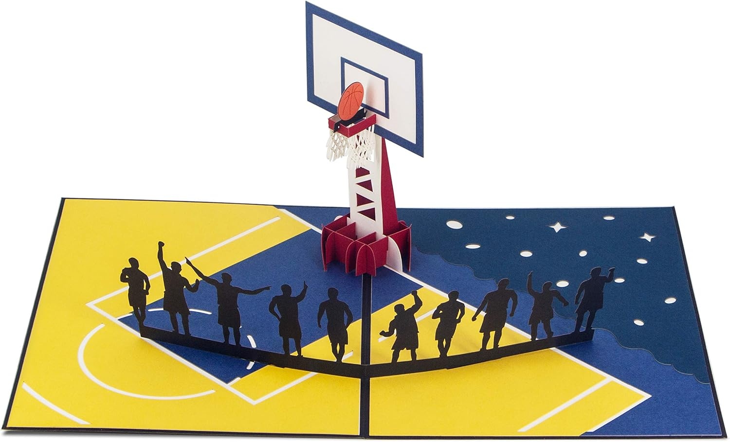 Ribbli Basketball Handmade 3D Pop Up Card for Birthday Fathers Day, Sport Birthday Gifts for Him Men Dad Husband Boyfriend Brother Son Kid Friend, with Envelope
