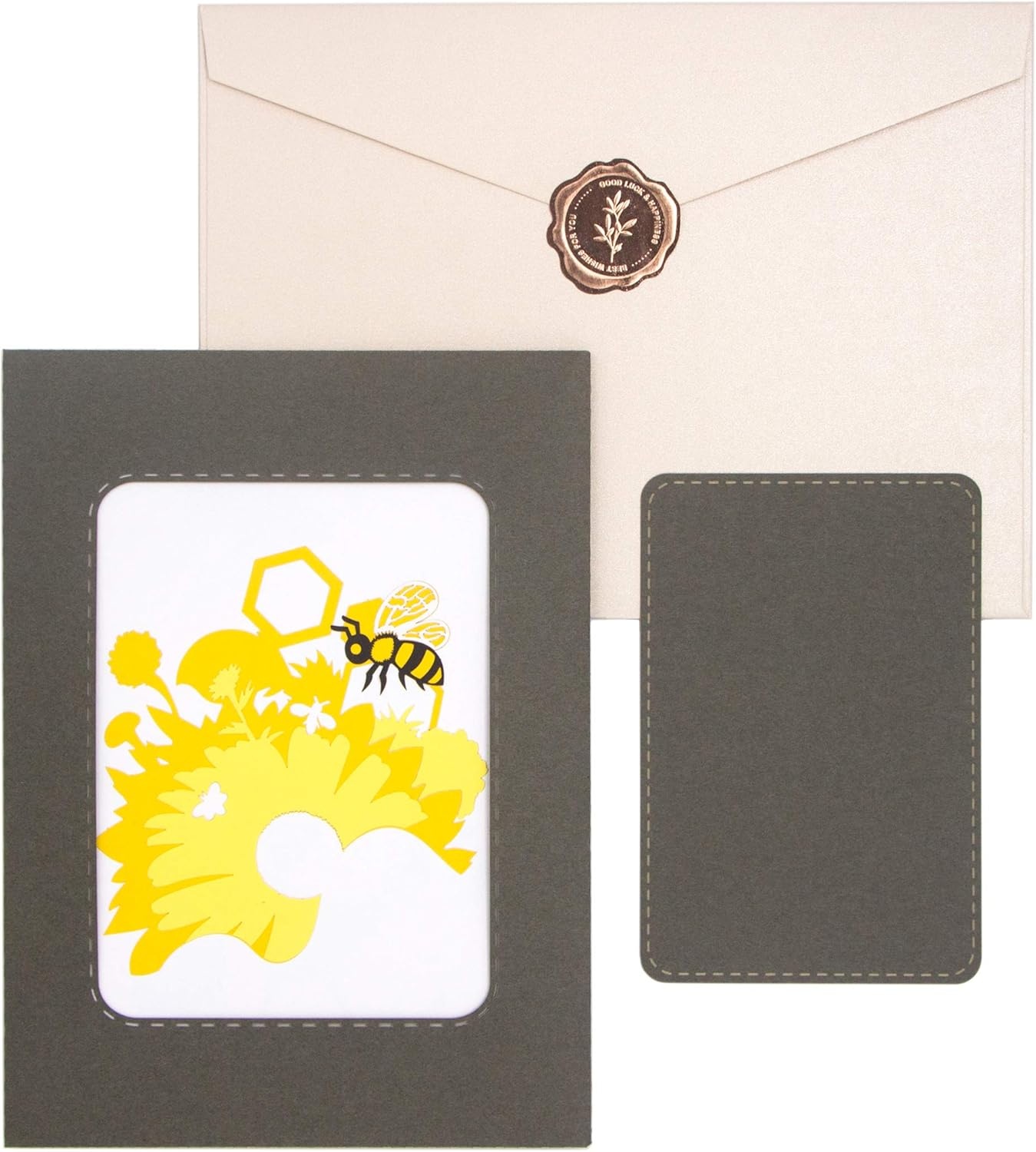 Ribbli Bee & Flower Handmade 3D Pop Up Card for Birthday Mothers Day Thank You, Bumble Bee Day Gift for Mom Women Girl, with Envelope