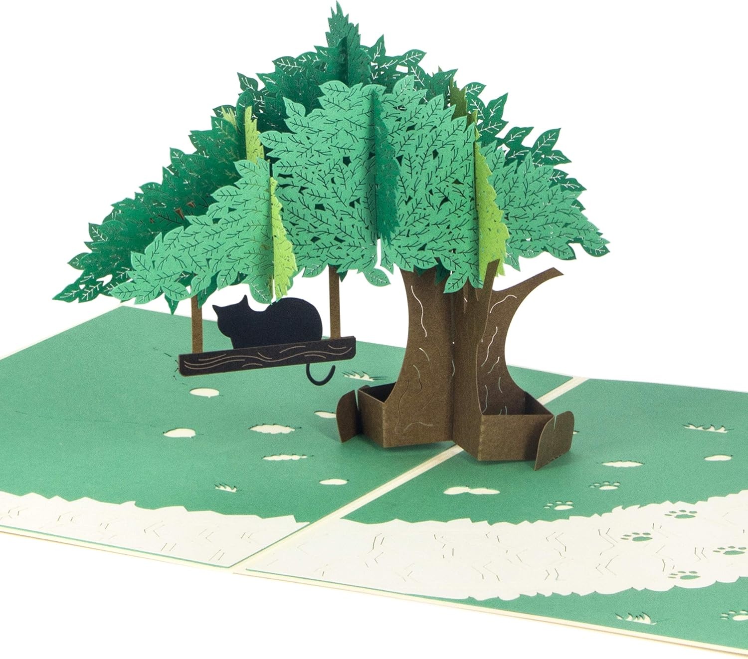 Ribbli Oak and Cat Handmade 3D Pop Up Card for All Occasion, Birthday Card, Fathers Day Card, Mother Day Card, with Envelope