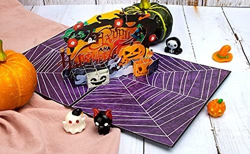 Ribbli Halloween Pop Up Card – 3D Greeting Card, Happy Halloween Card, Pumpkin Card, for Kids Grandson Granddaughter Boyfriend Son Daughter Cousin Sister Brother, with Envelope