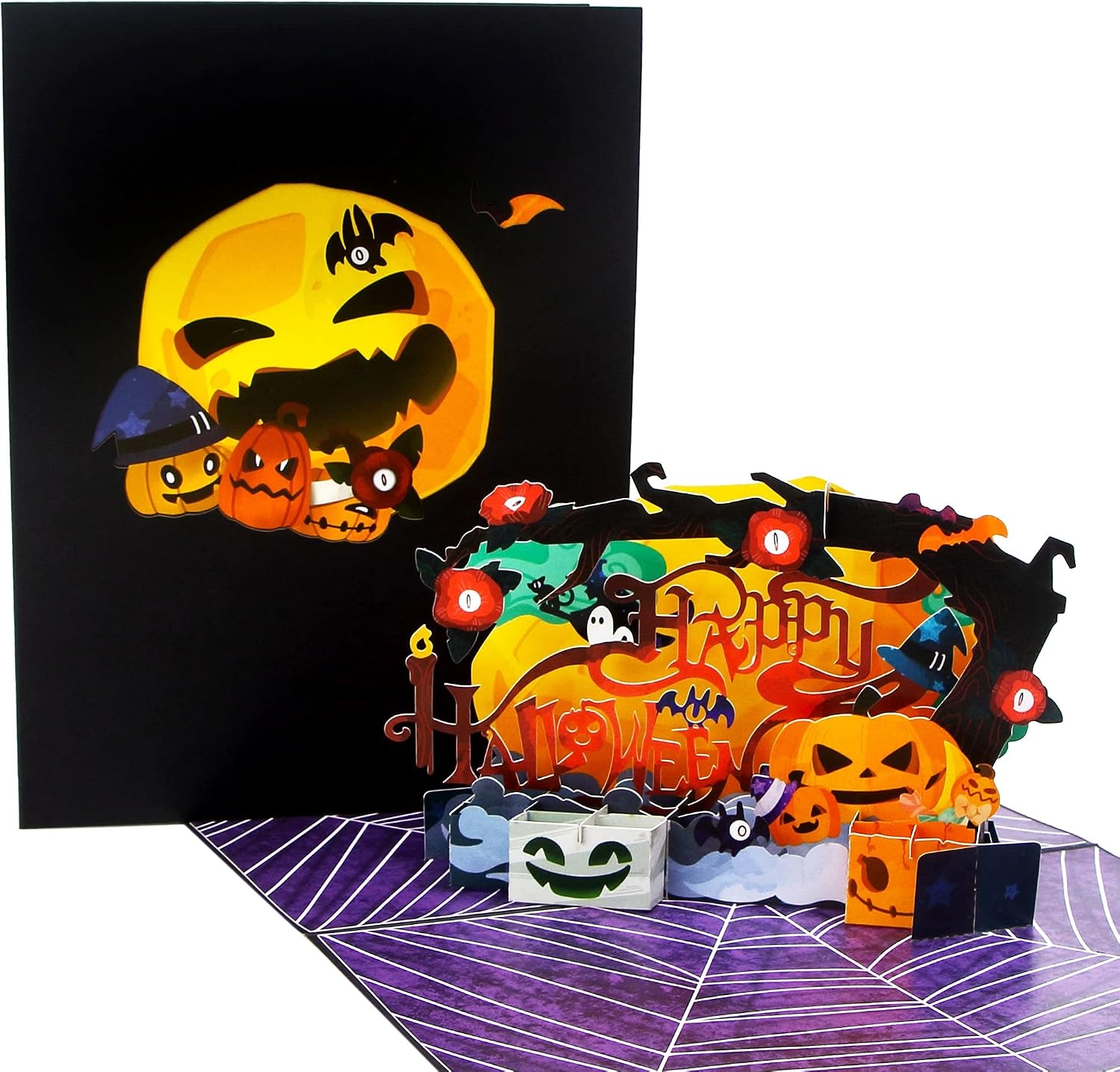 Ribbli Halloween Pop Up Card – 3D Greeting Card, Happy Halloween Card, Pumpkin Card, for Kids Grandson Granddaughter Boyfriend Son Daughter Cousin Sister Brother, with Envelope