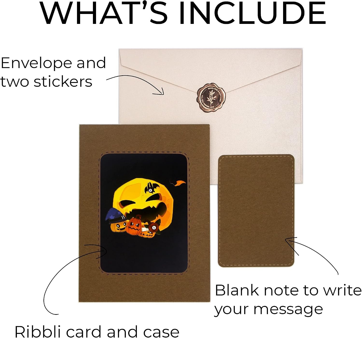 Ribbli Halloween Pop Up Card – 3D Greeting Card, Happy Halloween Card, Pumpkin Card, for Kids Grandson Granddaughter Boyfriend Son Daughter Cousin Sister Brother, with Envelope