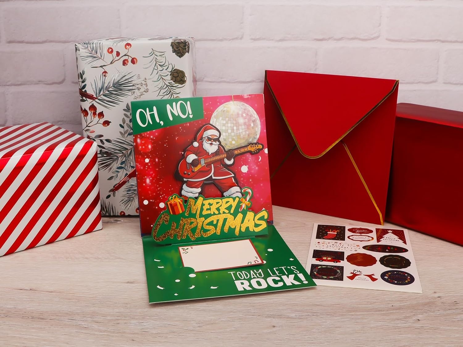 Ribbli Musical Pop Up 3D Merry Christmas Card with Envelope