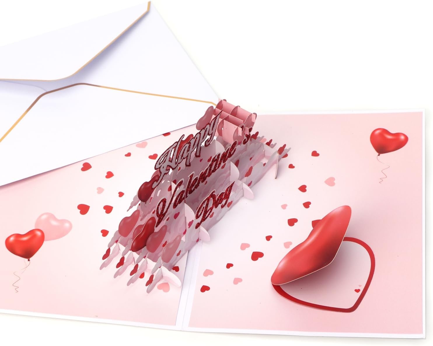 Ribbli Valentines Day Cards, Light and Musical Valentines Card, Pop Up Happy Valentine’s Day Cards, 7.8″x5.8″ with Envelope