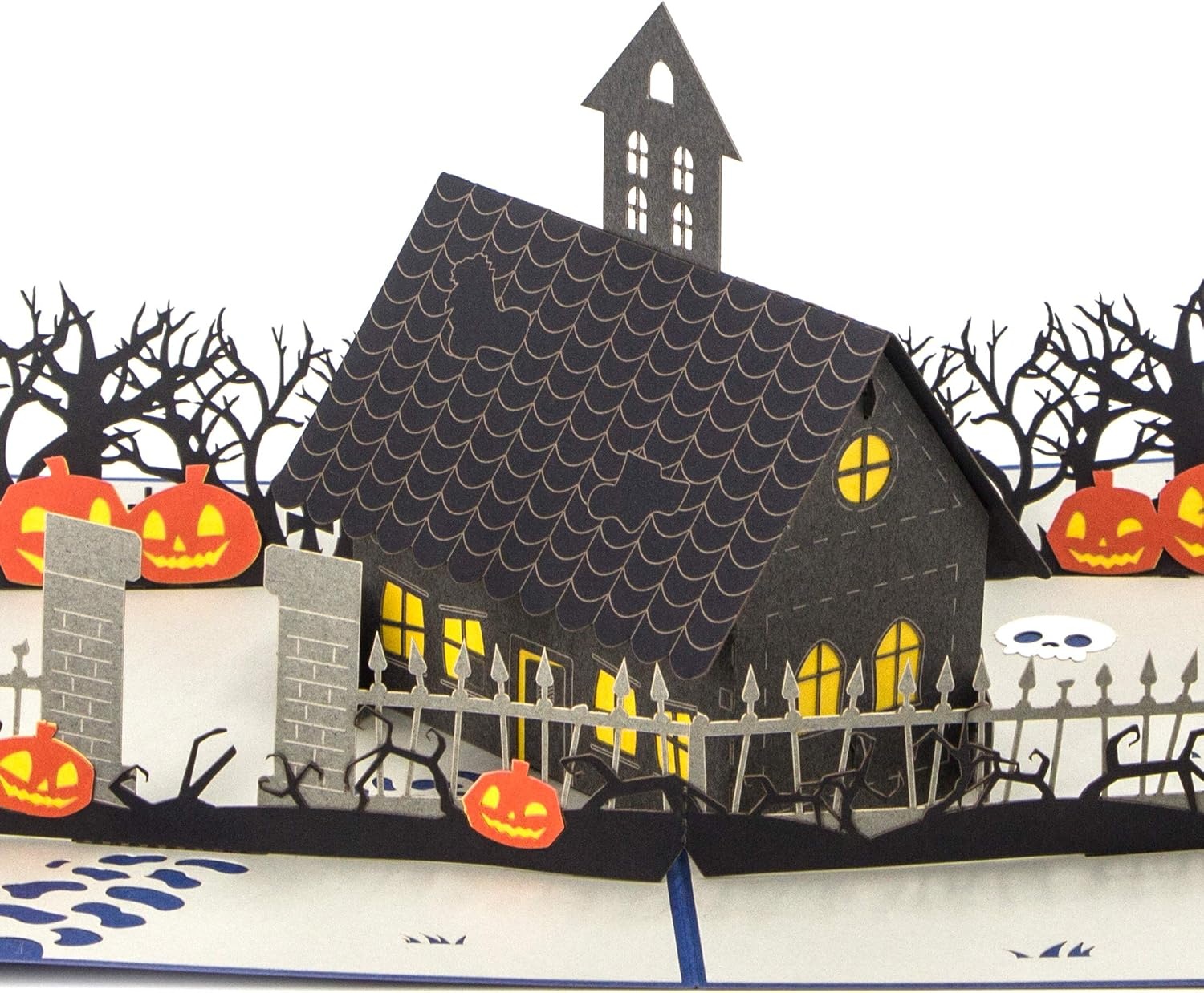 Ribbli Halloween Haunted House Handmade 3D Pop Up Card,Greeting Card,Halloween Card,Pumpkin Card,with Envelope