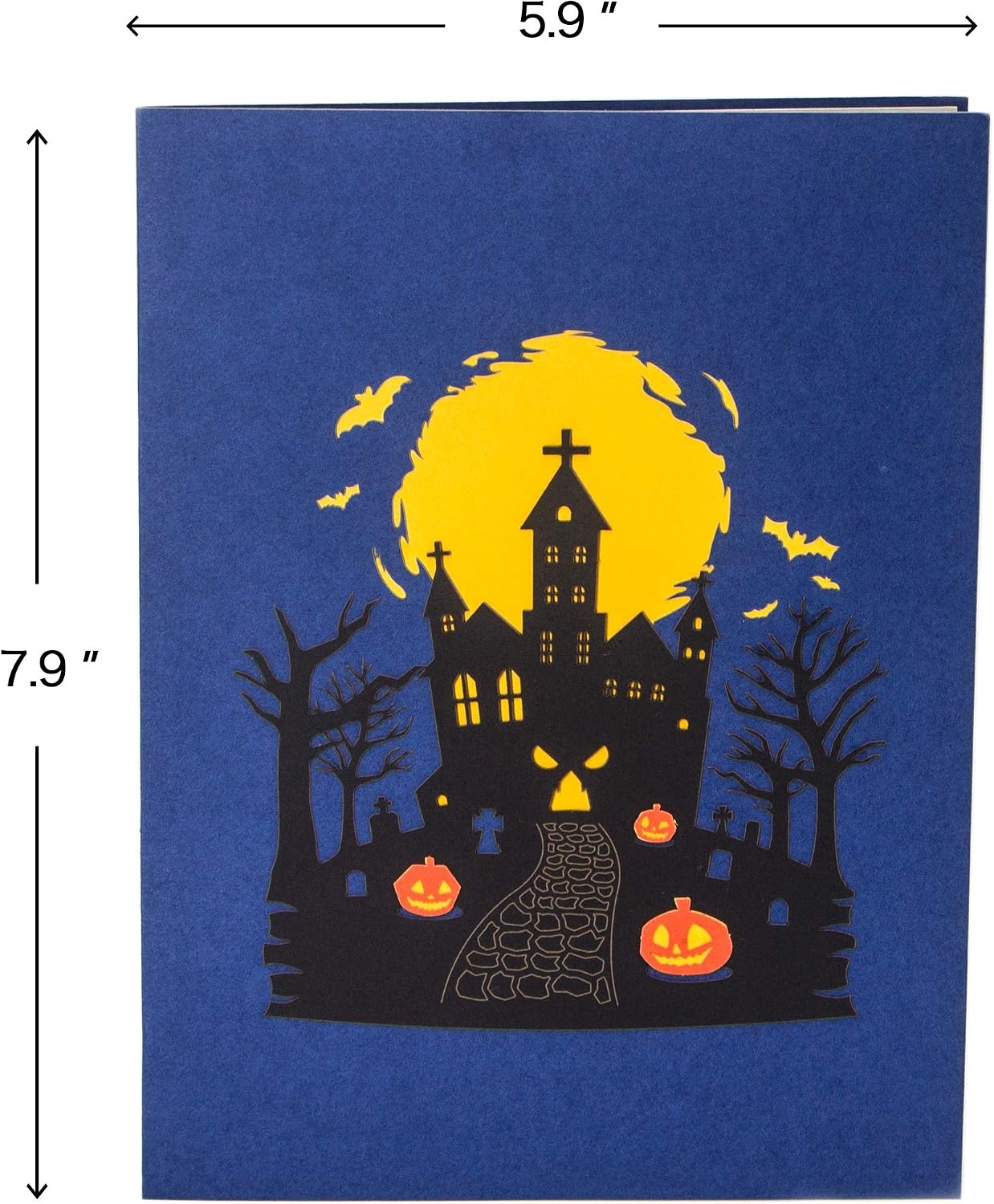 Ribbli Halloween Haunted House Handmade 3D Pop Up Card,Greeting Card,Halloween Card,Pumpkin Card,with Envelope