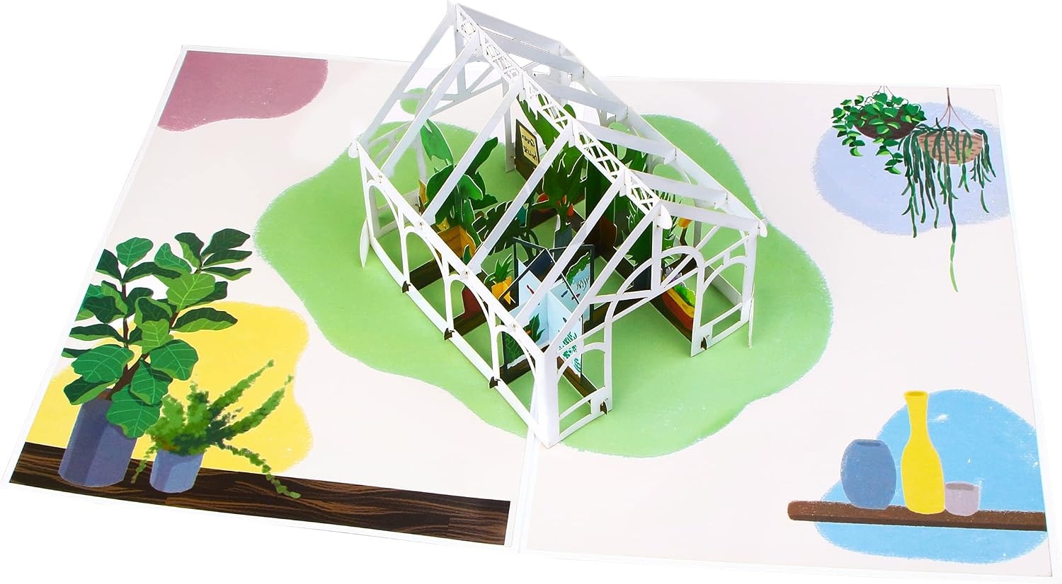 Ribbli Greenhouse Pop Up Card, Pop Up Birthday Card, Anniversary Card, Valentines Day Cards, Mothers Day Card, for Women Mom Wife Daughter Grandma Girlfriend Niece Girl, with Envelope