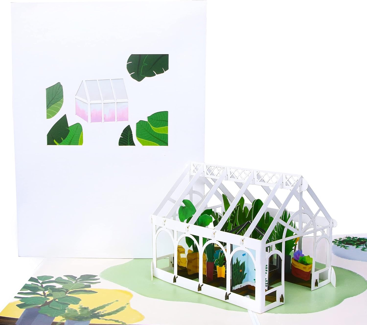 Ribbli Greenhouse Pop Up Card, Pop Up Birthday Card, Anniversary Card, Valentines Day Cards, Mothers Day Card, for Women Mom Wife Daughter Grandma Girlfriend Niece Girl, with Envelope