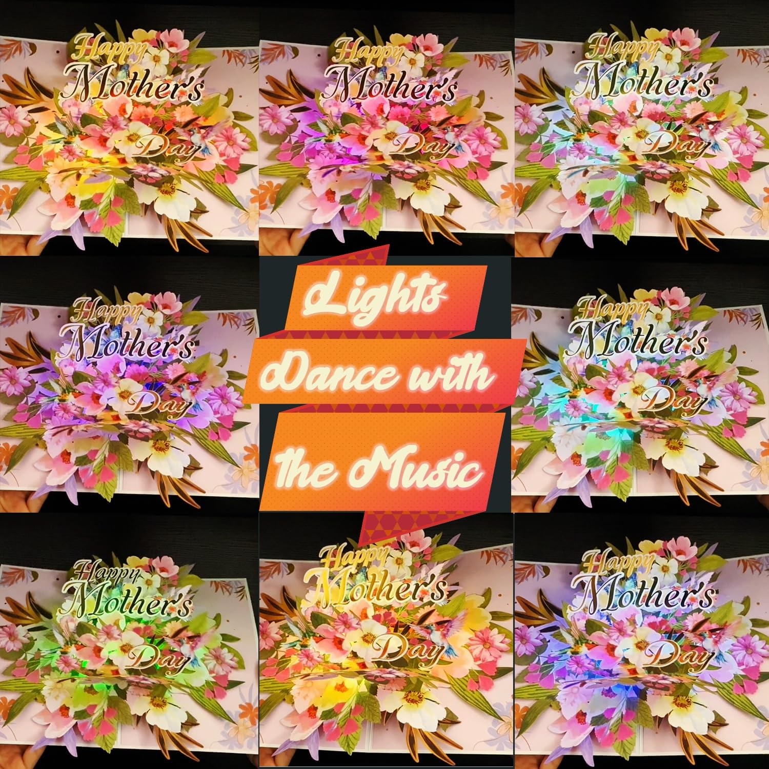 Ribbli Mothers Day Card, Light and Musical Mothers Day Card, Pop Up Happy Mother’s Day Cards, 8.3″x5.8″ with Envelope