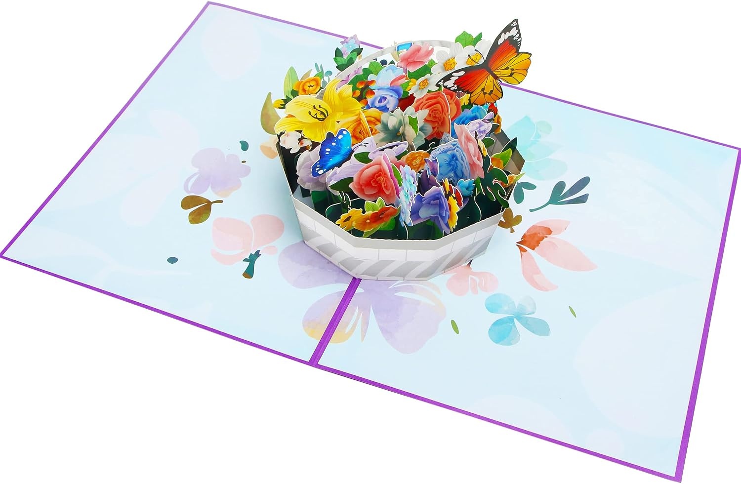 Ribbli Flower Pop Up Card All Occasion, Mothers Day Card, Anniversary Card, Thinking of You, Valentines Day, Birthday Card for Her Mom Wife Women Sister Grandma Daughter, with Envelope