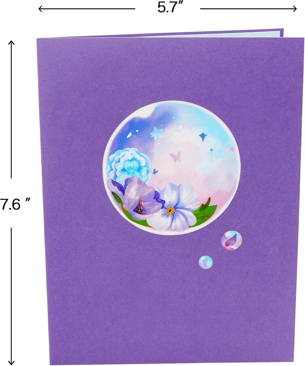 Ribbli Flower Pop Up Card All Occasion, Mothers Day Card, Anniversary Card, Thinking of You, Valentines Day, Birthday Card for Her Mom Wife Women Sister Grandma Daughter, with Envelope