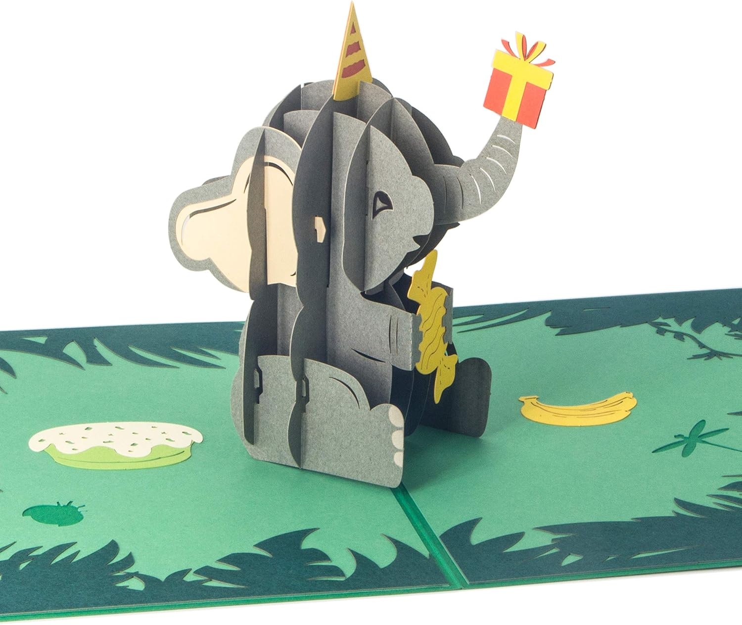 Ribbli Elephant Pop Up Birthday Card, Handmade 3D Birthday Card, Birthday Cards for Kids Boys Girls Elephant Lover, with Envelope