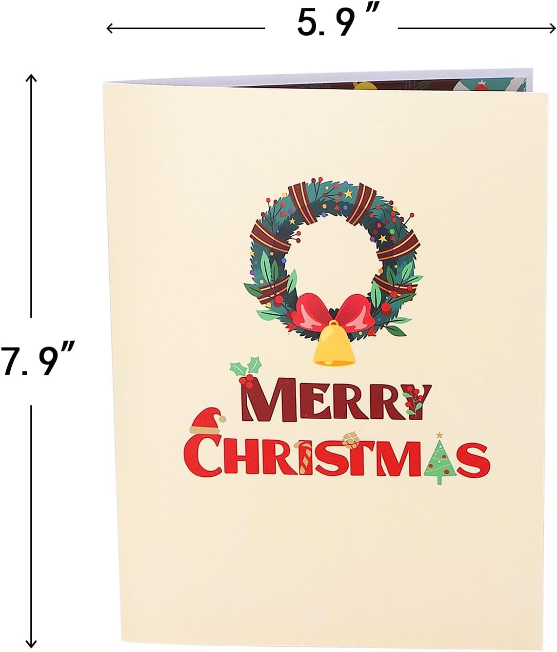 Ribbli Christmas Cards, Light and Musical Fireplace Pop Up Christmas Card, with Envelope