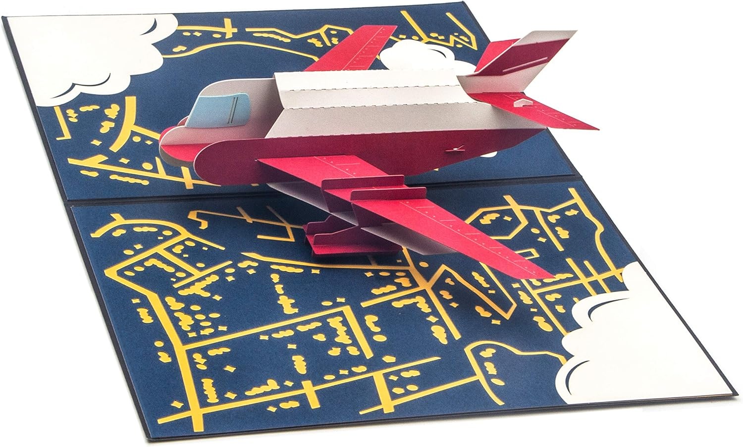 Ribbli Airplane 3D Pop Up Card, Father’s Day Card, Thank You Card, with Envelope