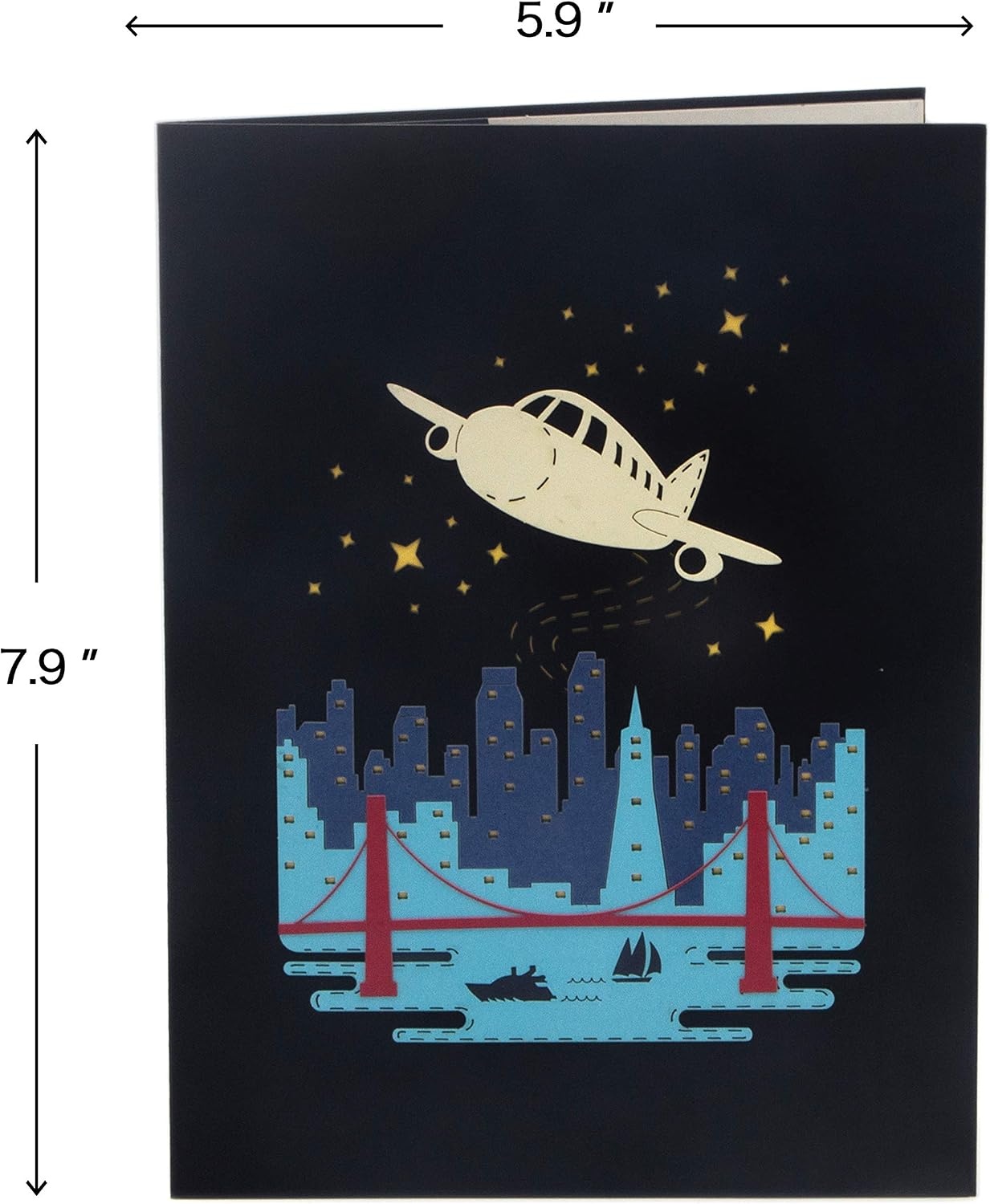 Ribbli Airplane 3D Pop Up Card, Father’s Day Card, Thank You Card, with Envelope