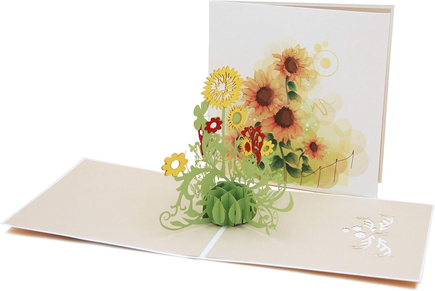 Ribbli Sunflower 3D Pop Up Card,Greeting Card,Thank You Card,Anniversary Card,Flower, For Birthday,Father’s Day,Mother’s Day,Valentine’s Day,Wedding,Graduation,Thanksgiving,Christmas,Any Occasion