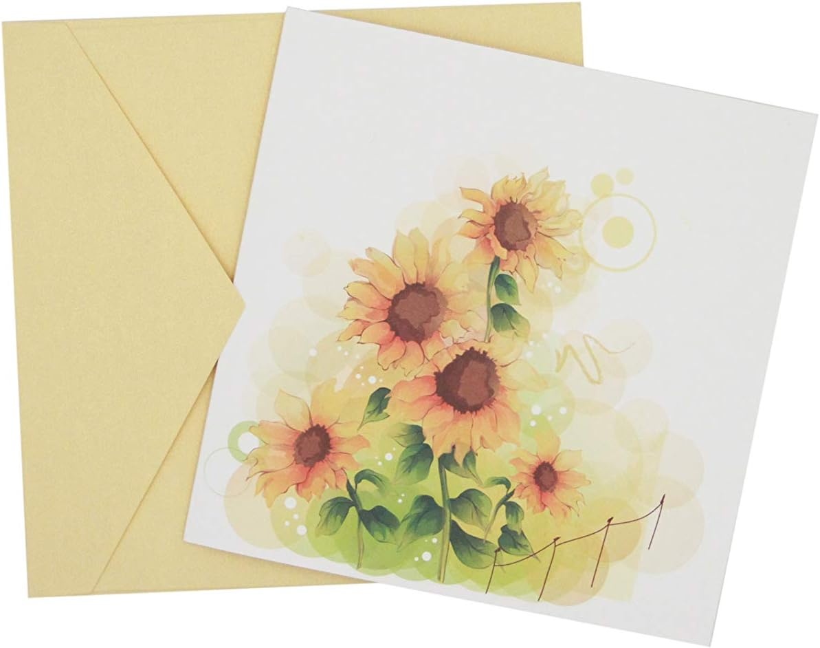 Ribbli Sunflower 3D Pop Up Card,Greeting Card,Thank You Card,Anniversary Card,Flower, For Birthday,Father’s Day,Mother’s Day,Valentine’s Day,Wedding,Graduation,Thanksgiving,Christmas,Any Occasion