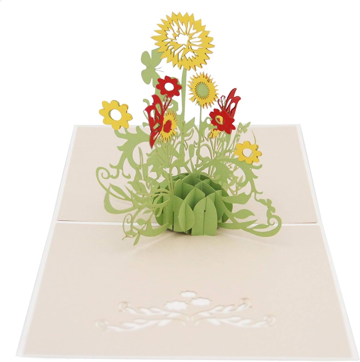 Ribbli Sunflower 3D Pop Up Card,Greeting Card,Thank You Card,Anniversary Card,Flower, For Birthday,Father’s Day,Mother’s Day,Valentine’s Day,Wedding,Graduation,Thanksgiving,Christmas,Any Occasion