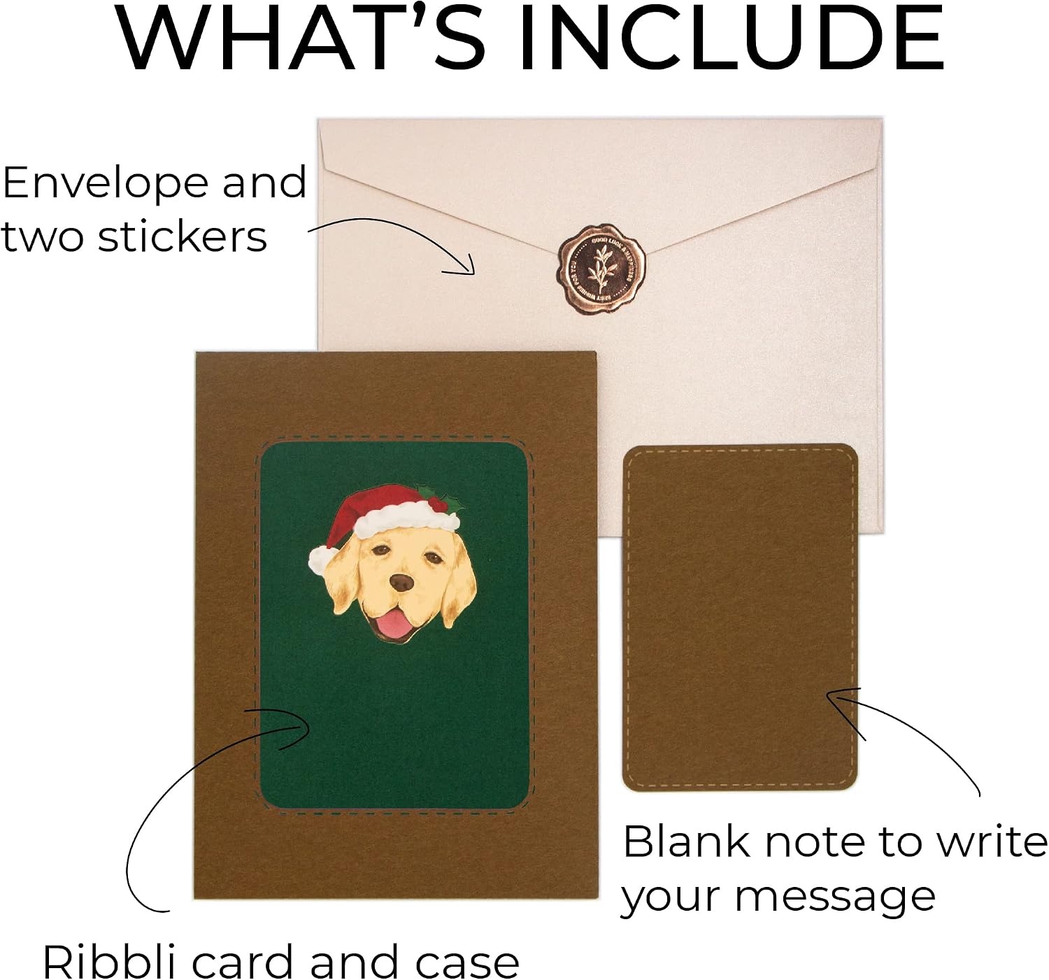 Ribbli Pop Up Christmas Card, 3D Greeting Card, Dog Christmas Card, Golden Retriever Card, Holiday Card, Merry Xmas Cards for Kids Mom Dad Son Daughter Grandson Granddaughter Wife, with Envelope