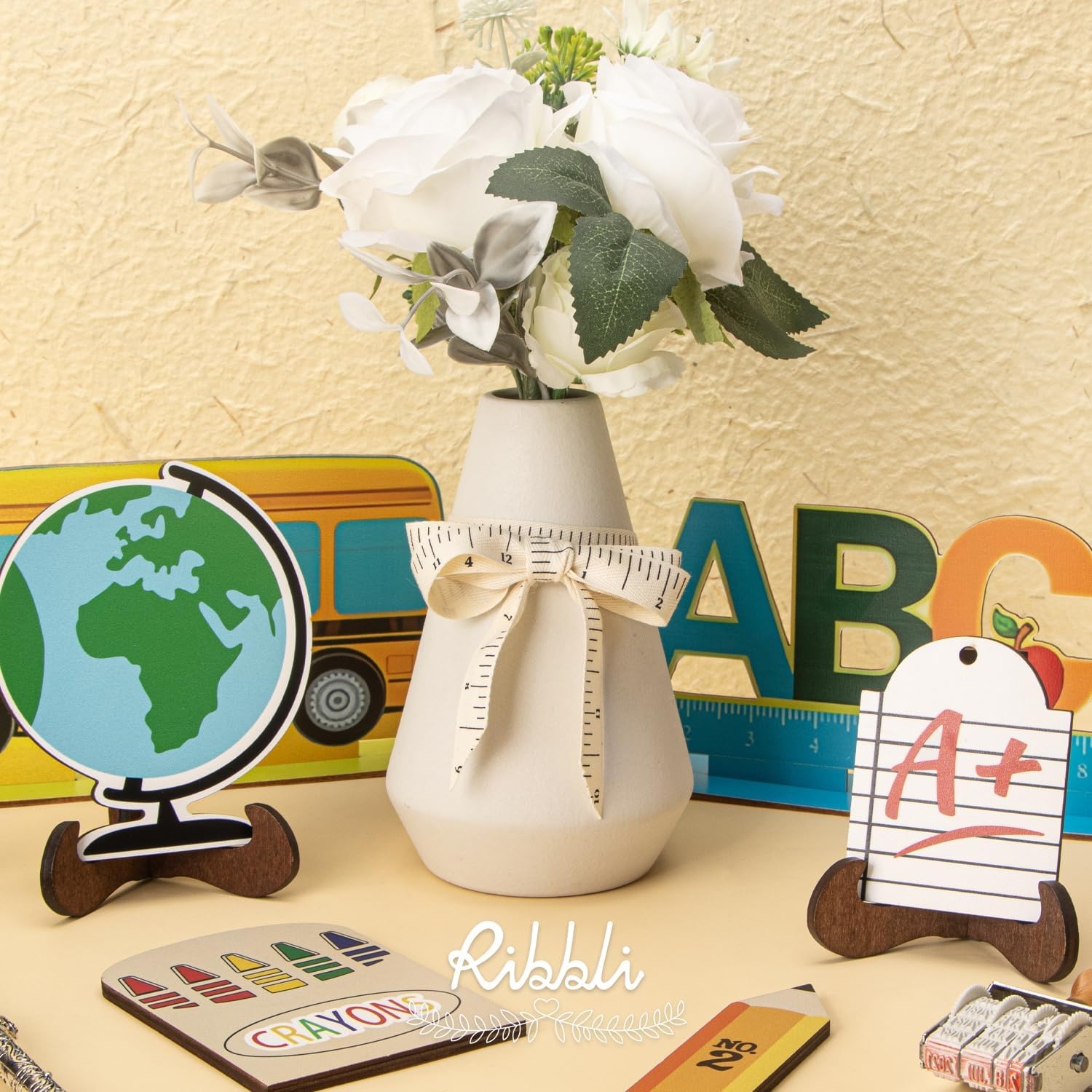 Ribbli Ruler Ribbon Natural Twill Tape Cotton Ribbon Use for Gift Wrapping Back to School Day Teachers’ Day Baking Crafts -5/8 Inch x 10 Yard (30 Feet)