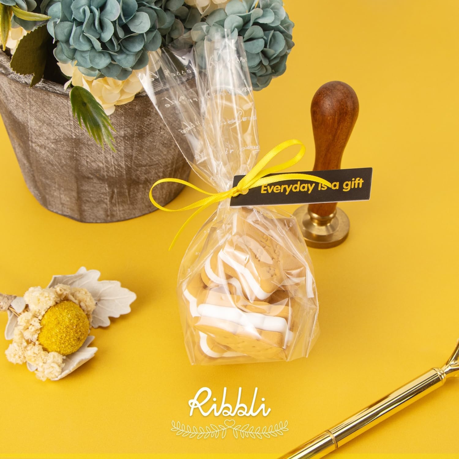Ribbli Champagne Gold Satin Ribbon 1/8 inch x Continuous 100 Yards, Thin Champagne Ribbon Double Faced Use for Wedding Invitation Card, Gift Wrapping, Christmas Ornaments,Tag Decoration(Maize Yellow)