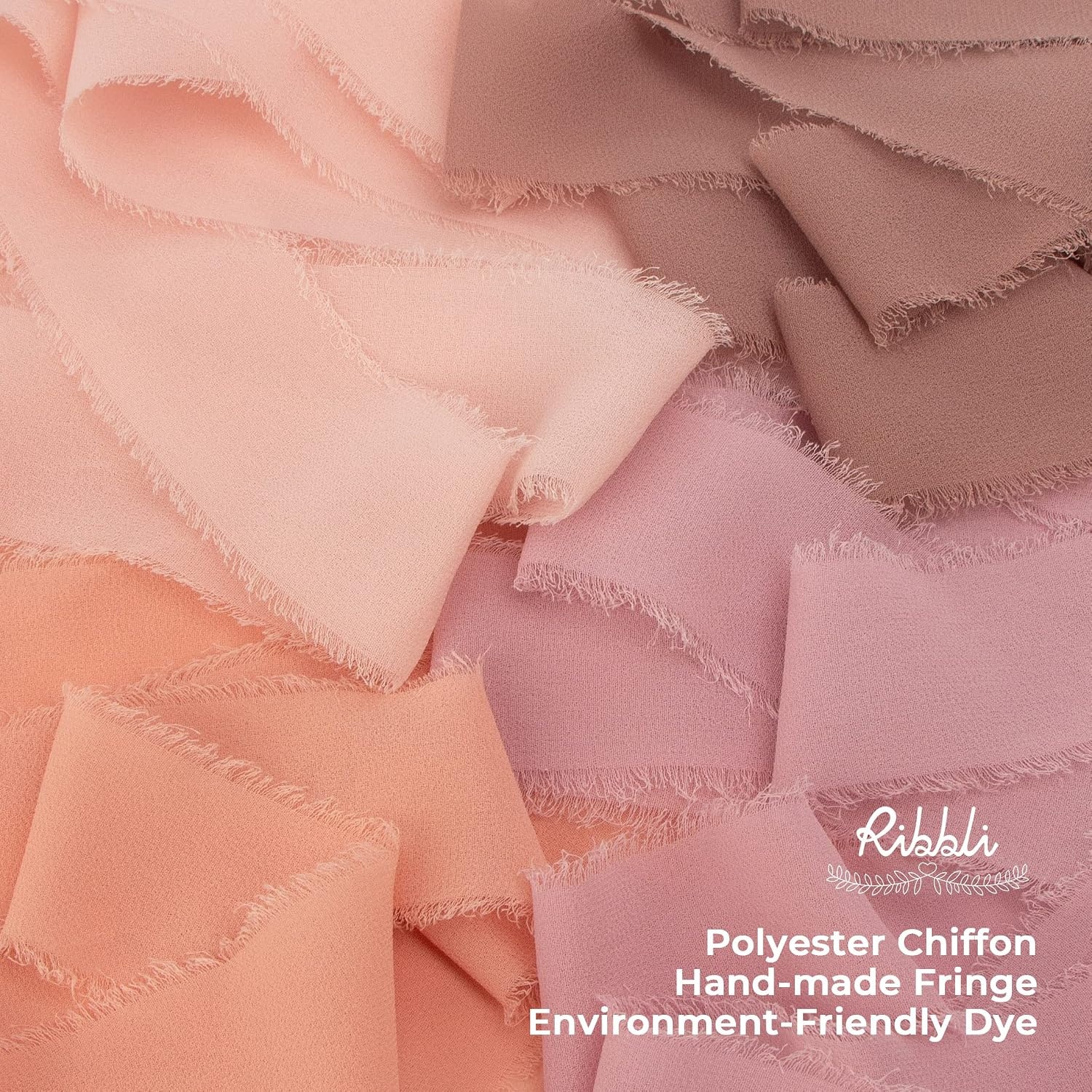 Ribbli Antique Mauve Chiffon Ribbon 1-1/2 inch x 20 Yard Handmade Fringe Chiffon Silk Ribbon,Black Ribbon for Wedding Invitations, Bridal Bouquets Wrapping, Flower Arrangement Decoration(Antique Mauve)