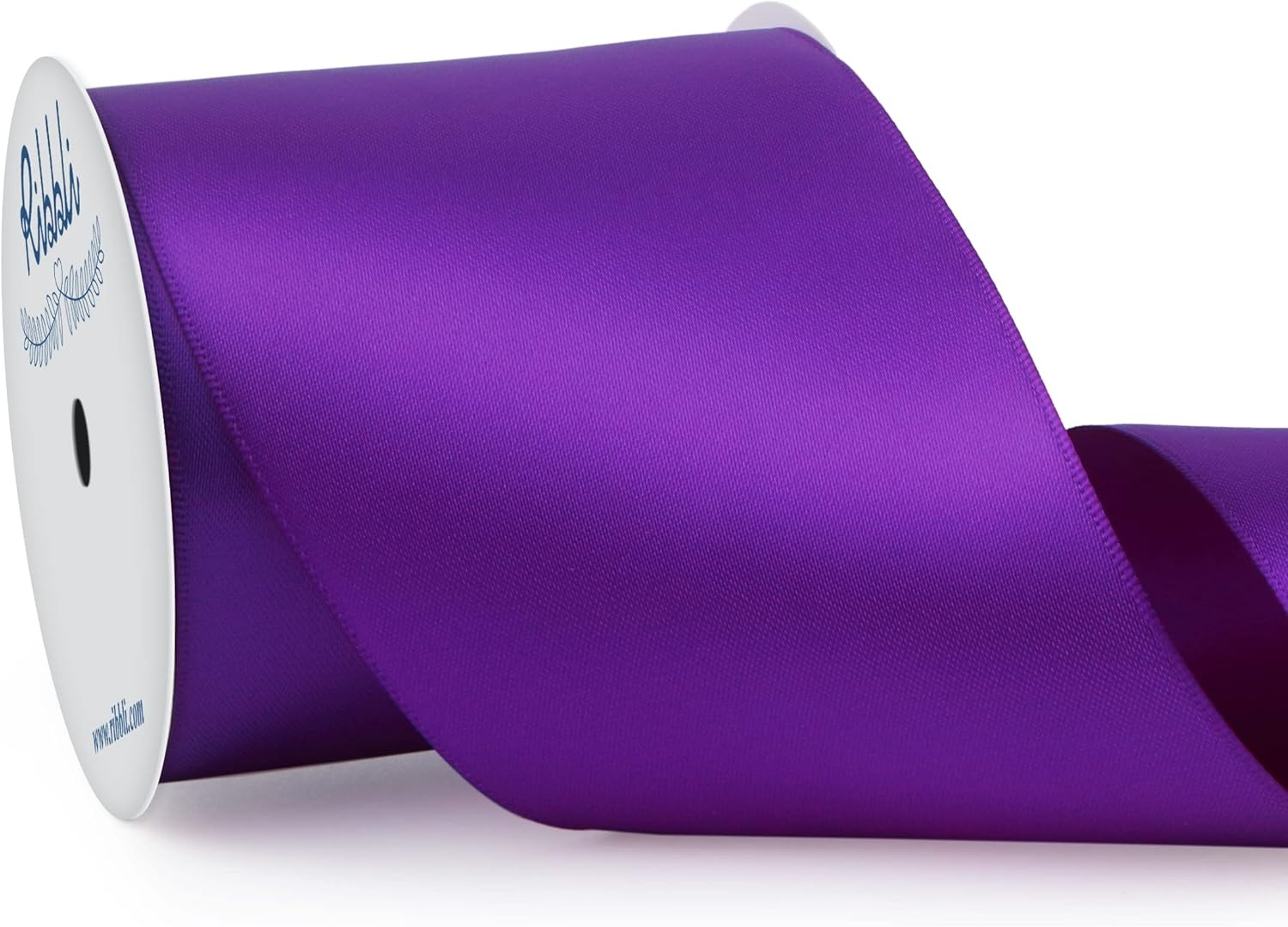 Ribbli Purple Satin Ribbon 2 Inch x Continuous 10 Yards, Double Faced Satin Ribbon Use for Bows Bouquet,Gift Wrapping,Floral Arrangement,Wedding Decoration(Purple)