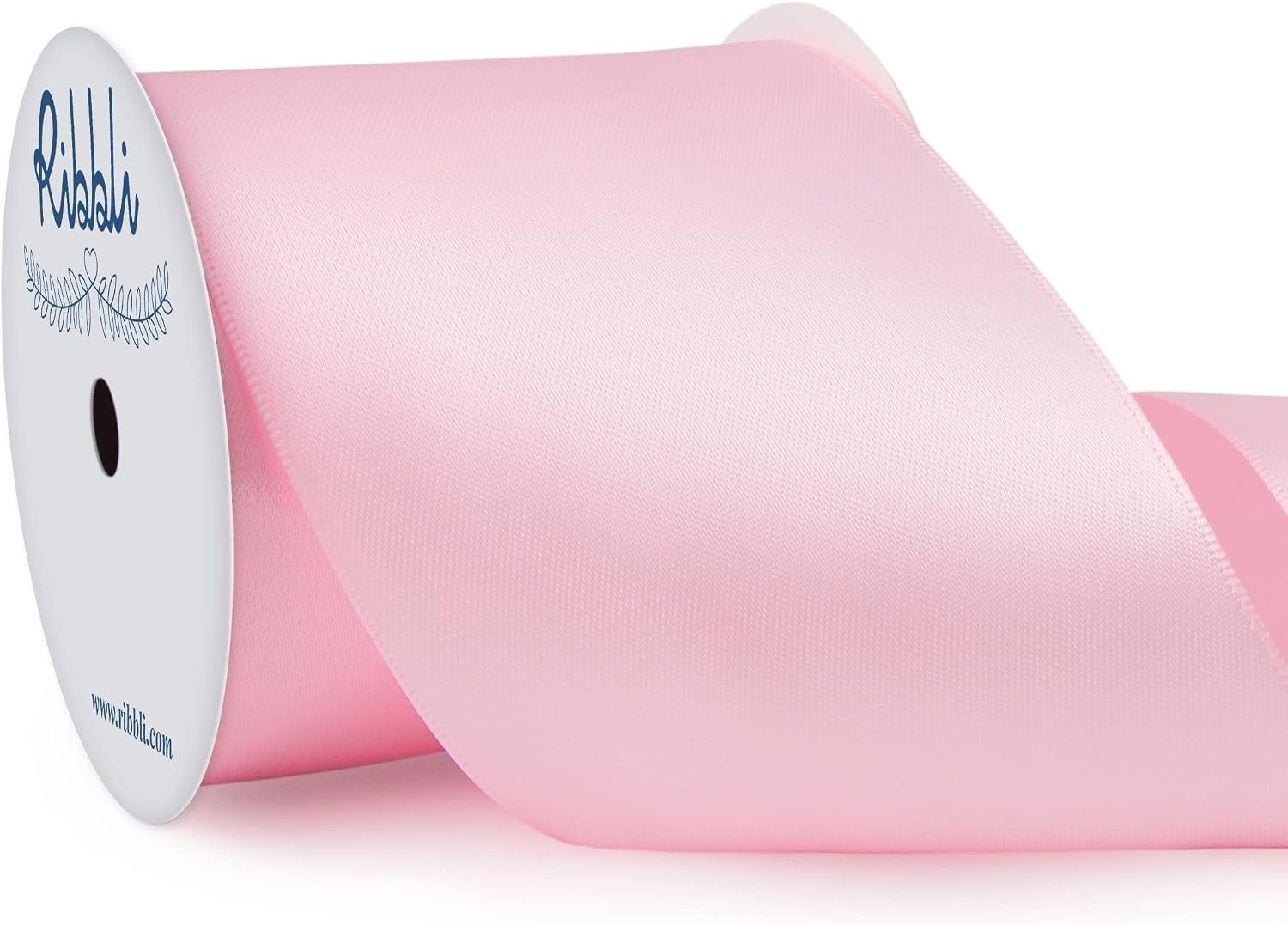 Ribbli Purple Satin Ribbon 2 Inch x Continuous 10 Yards, Double Faced Satin Ribbon Use for Bows Bouquet,Gift Wrapping,Floral Arrangement,Wedding Decoration(Pink Light)