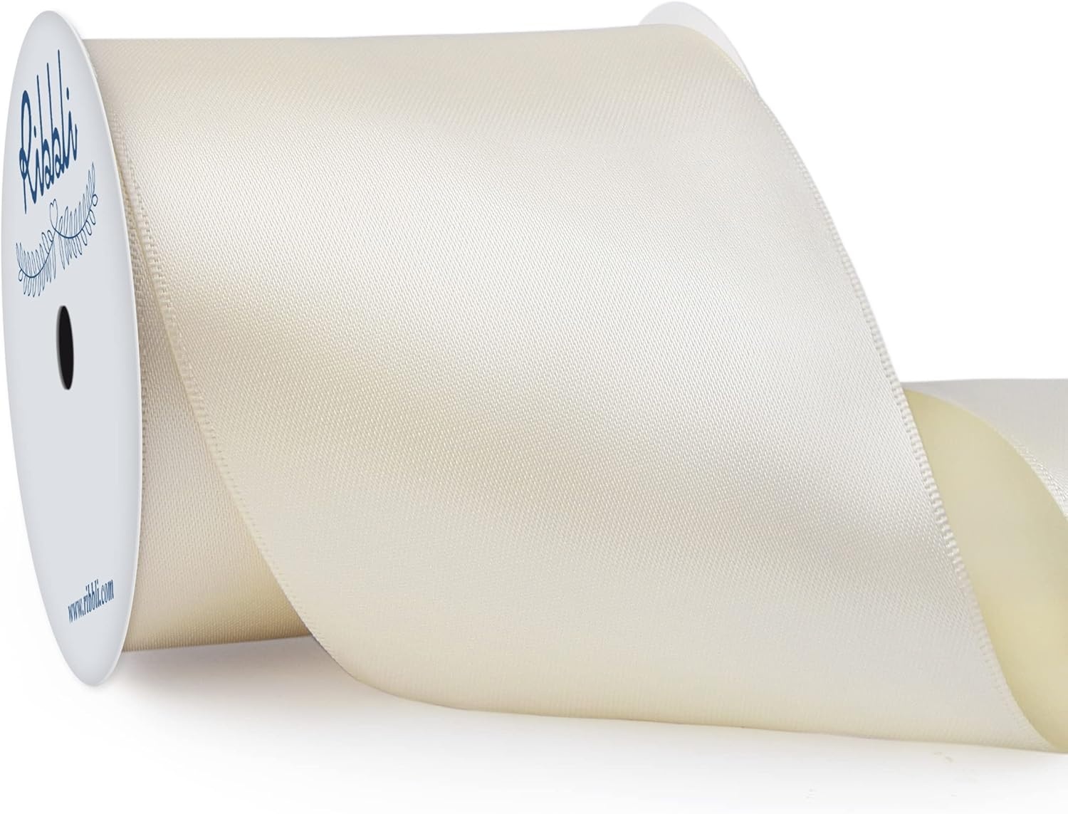Ribbli Purple Satin Ribbon 2 Inch x Continuous 10 Yards, Double Faced Satin Ribbon Use for Bows Bouquet,Gift Wrapping,Floral Arrangement,Wedding Decoration(Ivory)