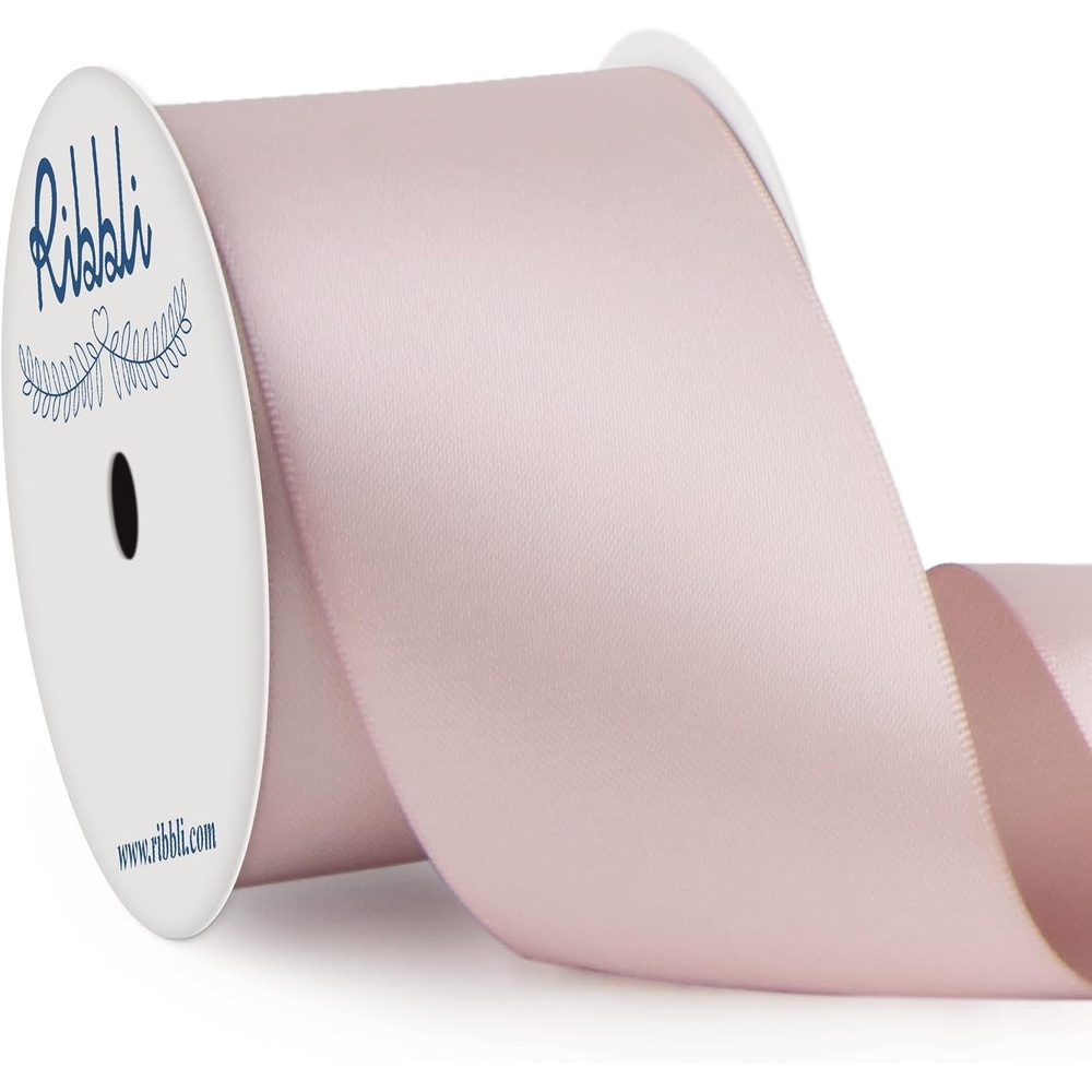 Ribbli Purple Satin Ribbon 2 Inch x Continuous 10 Yards, Double Faced Satin Ribbon Use for Bows Bouquet,Gift Wrapping,Floral Arrangement,Wedding Decoration(Vanilla)