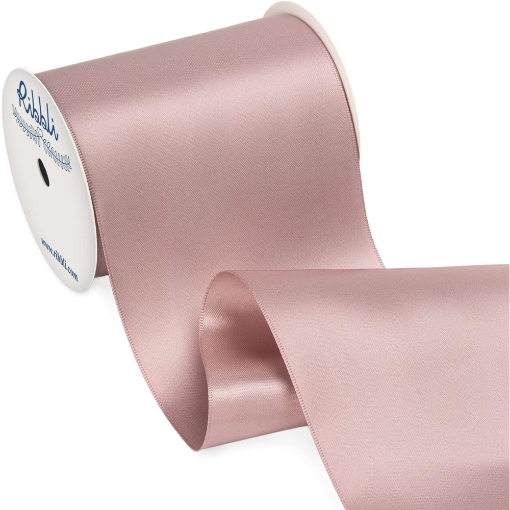 Ribbli Purple Satin Ribbon 2 Inch x Continuous 10 Yards, Double Faced Satin Ribbon Use for Bows Bouquet,Gift Wrapping,Floral Arrangement,Wedding Decoration(Mauve)