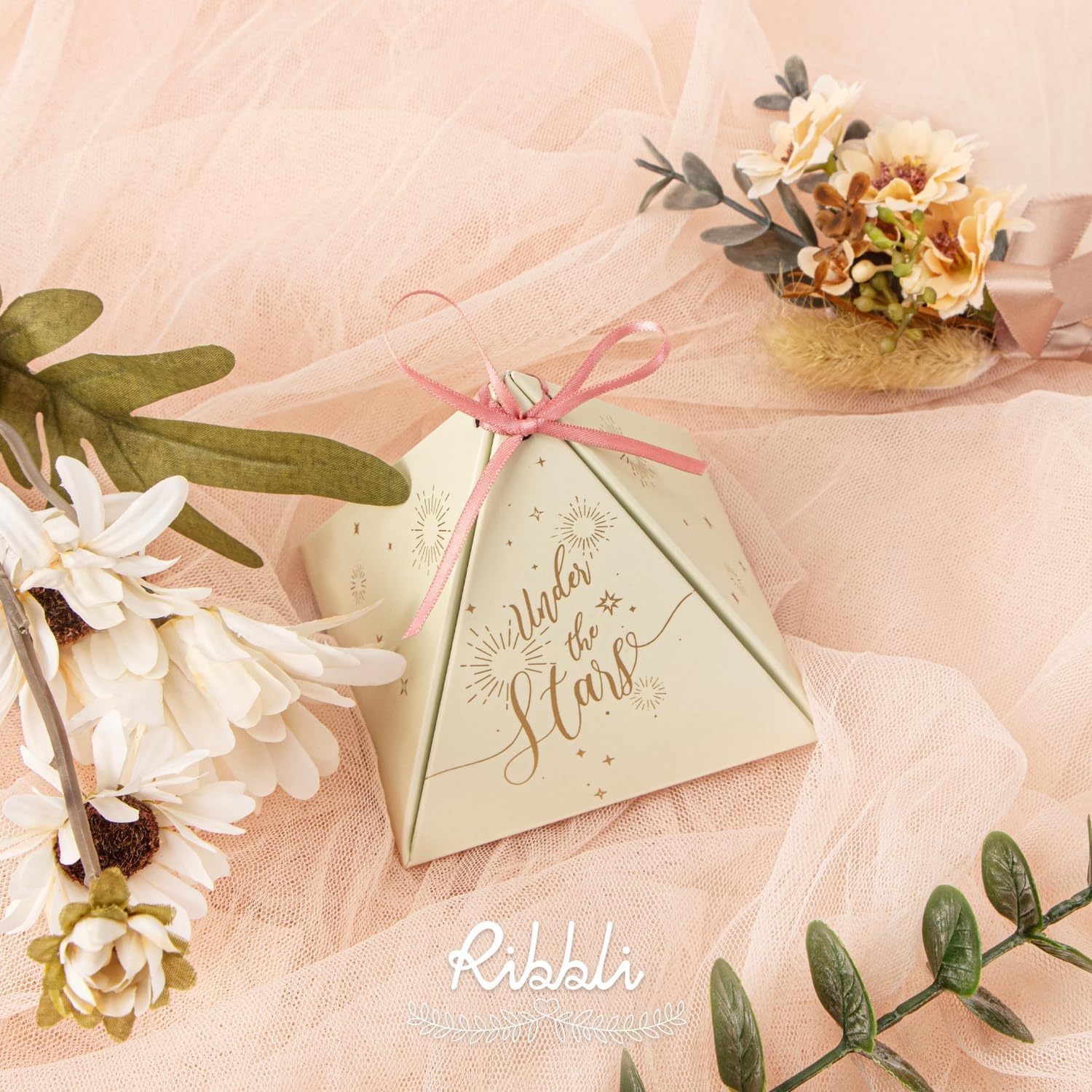 Ribbli Royal Blue Double Faced Satin Ribbon,1/8 x Continuous 50 Yards,Use for Bows Bouquet,Gift Wrapping,Wedding Card Decoration,Floral Arrangement(Rose Gold)