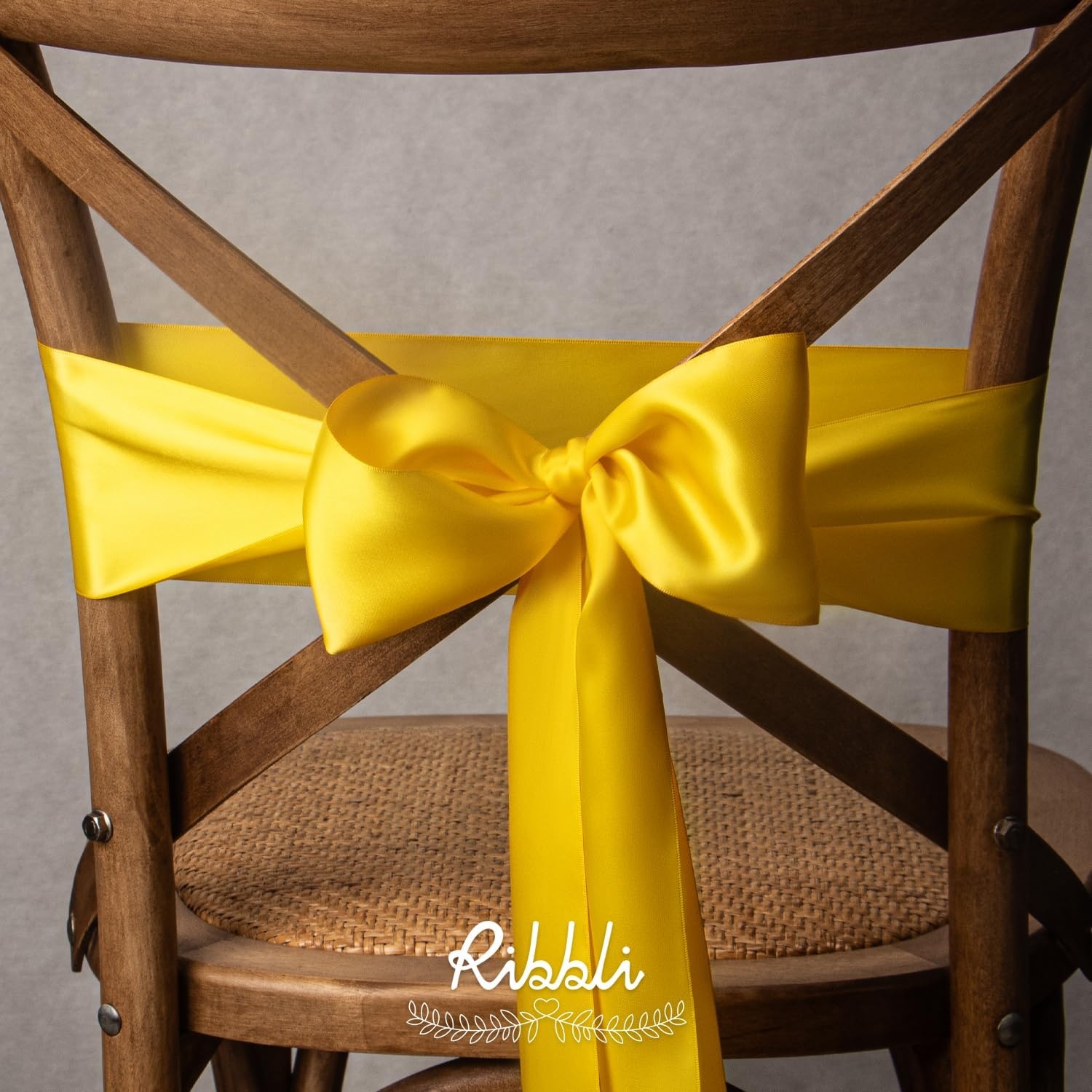 Ribbli Purple Satin Ribbon 2 Inch x Continuous 10 Yards, Double Faced Satin Ribbon Use for Bows Bouquet,Gift Wrapping,Floral Arrangement,Wedding Decoration(Maize Yellow)