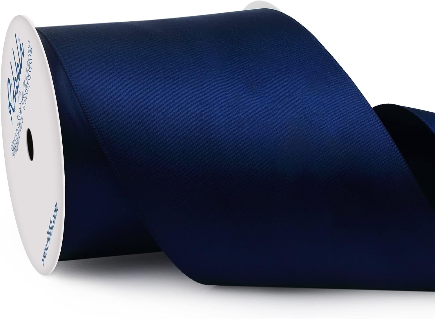 Ribbli Purple Satin Ribbon 2 Inch x Continuous 10 Yards, Double Faced Satin Ribbon Use for Bows Bouquet,Gift Wrapping,Floral Arrangement,Wedding Decoration(Blue Navy)