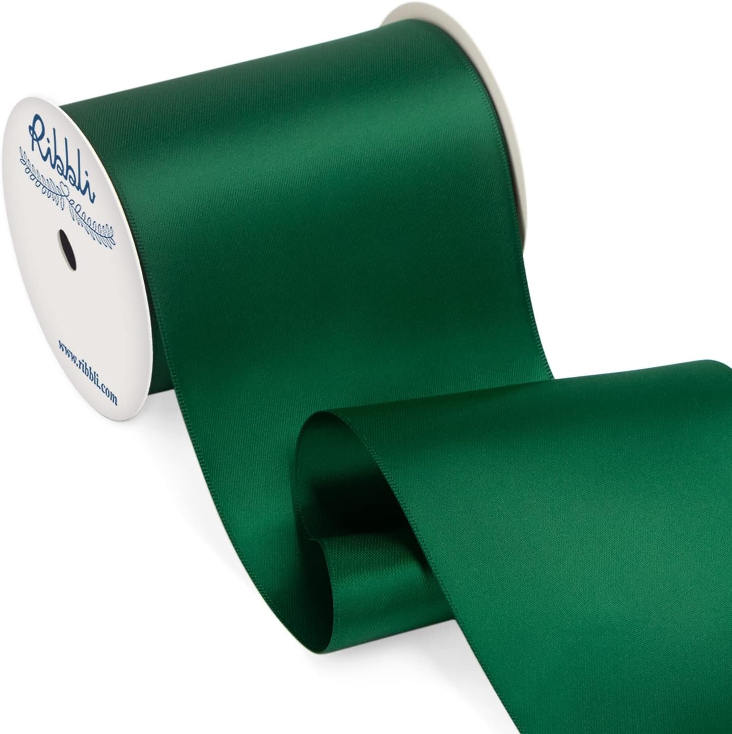 Ribbli Purple Satin Ribbon 2 Inch x Continuous 10 Yards, Double Faced Satin Ribbon Use for Bows Bouquet,Gift Wrapping,Floral Arrangement,Wedding Decoration(Green Forest)