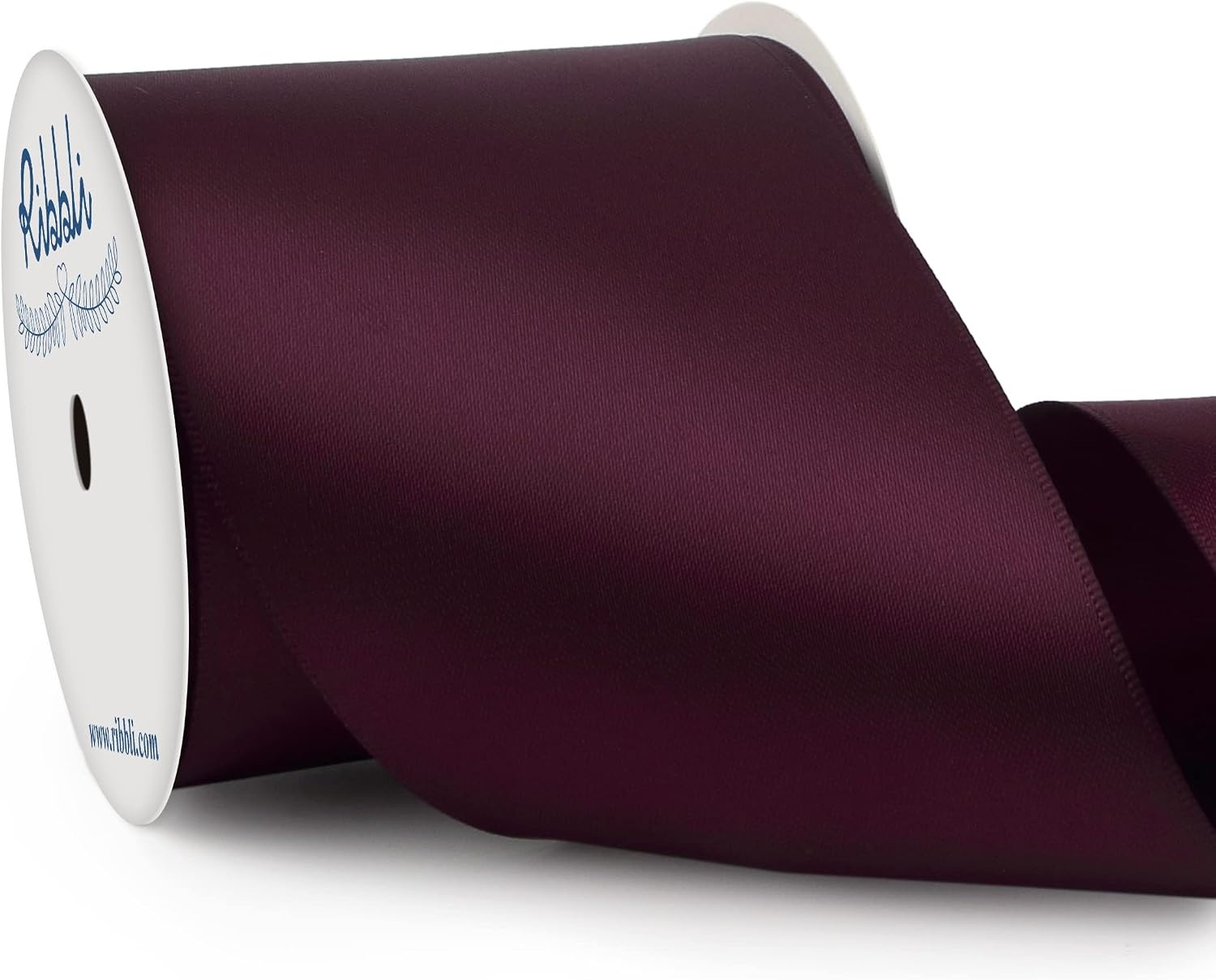 Ribbli Purple Satin Ribbon 2 Inch x Continuous 10 Yards, Double Faced Satin Ribbon Use for Bows Bouquet,Gift Wrapping,Floral Arrangement,Wedding Decoration(Dark Burgundy)